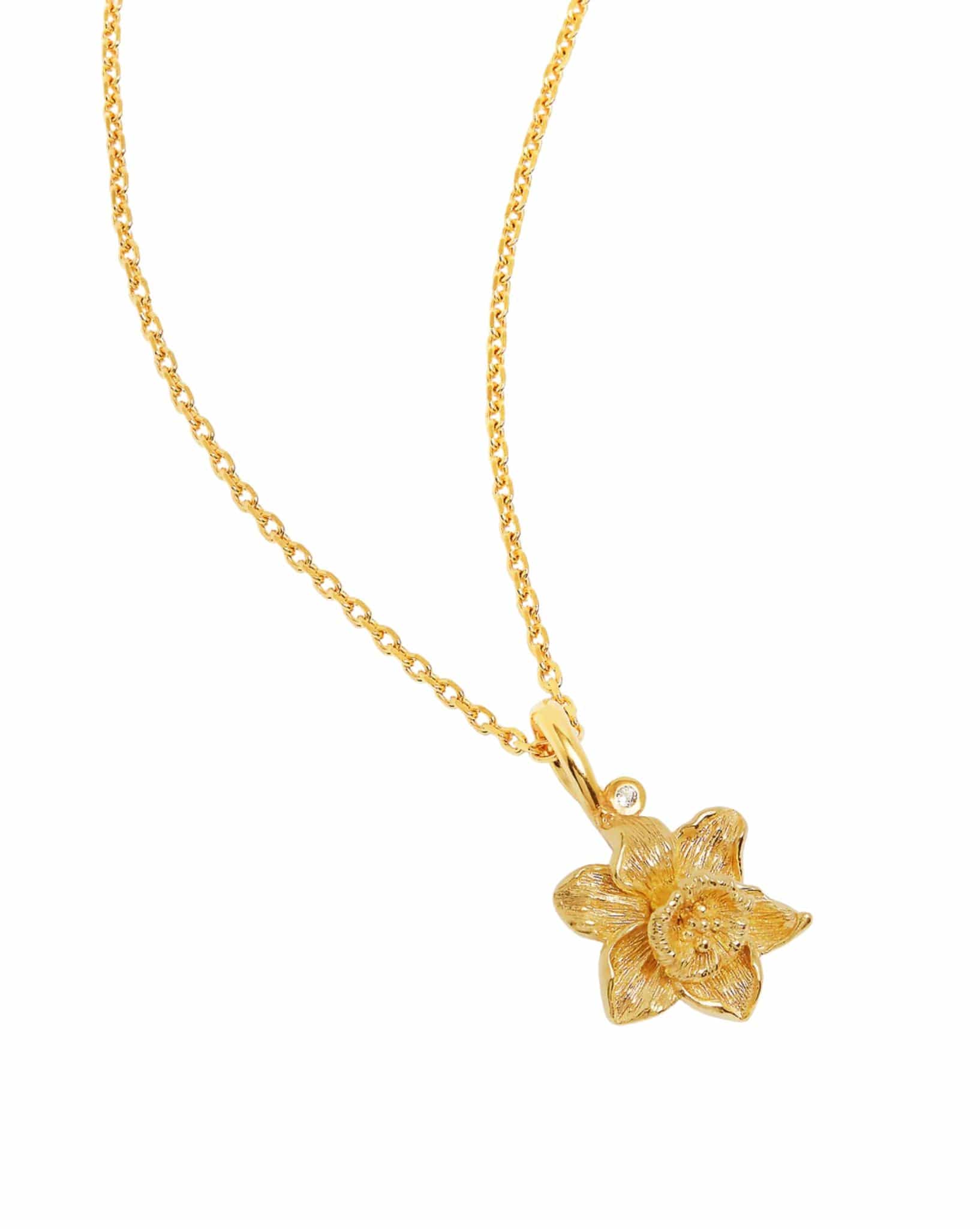 By Charlotte 18k Gold Vermeil Birth Flower Necklace - Daffodil March