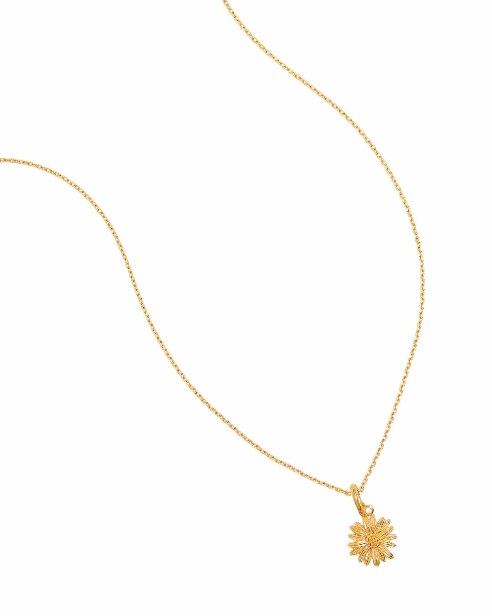 By Charlotte 18k Gold Vermeil Birth Flower Necklace - Daisy April