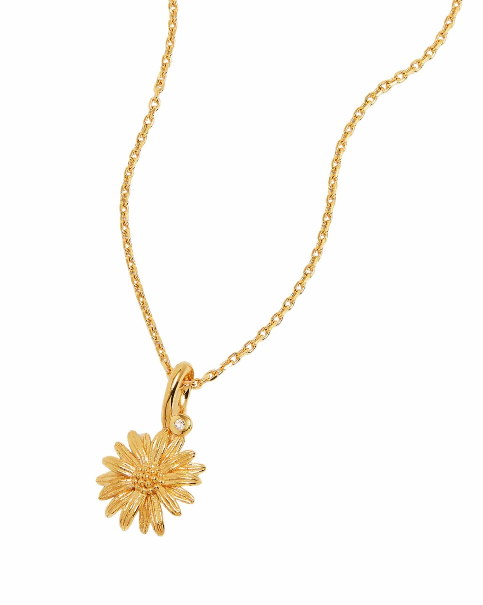 By Charlotte 18k Gold Vermeil Birth Flower Necklace - Daisy April