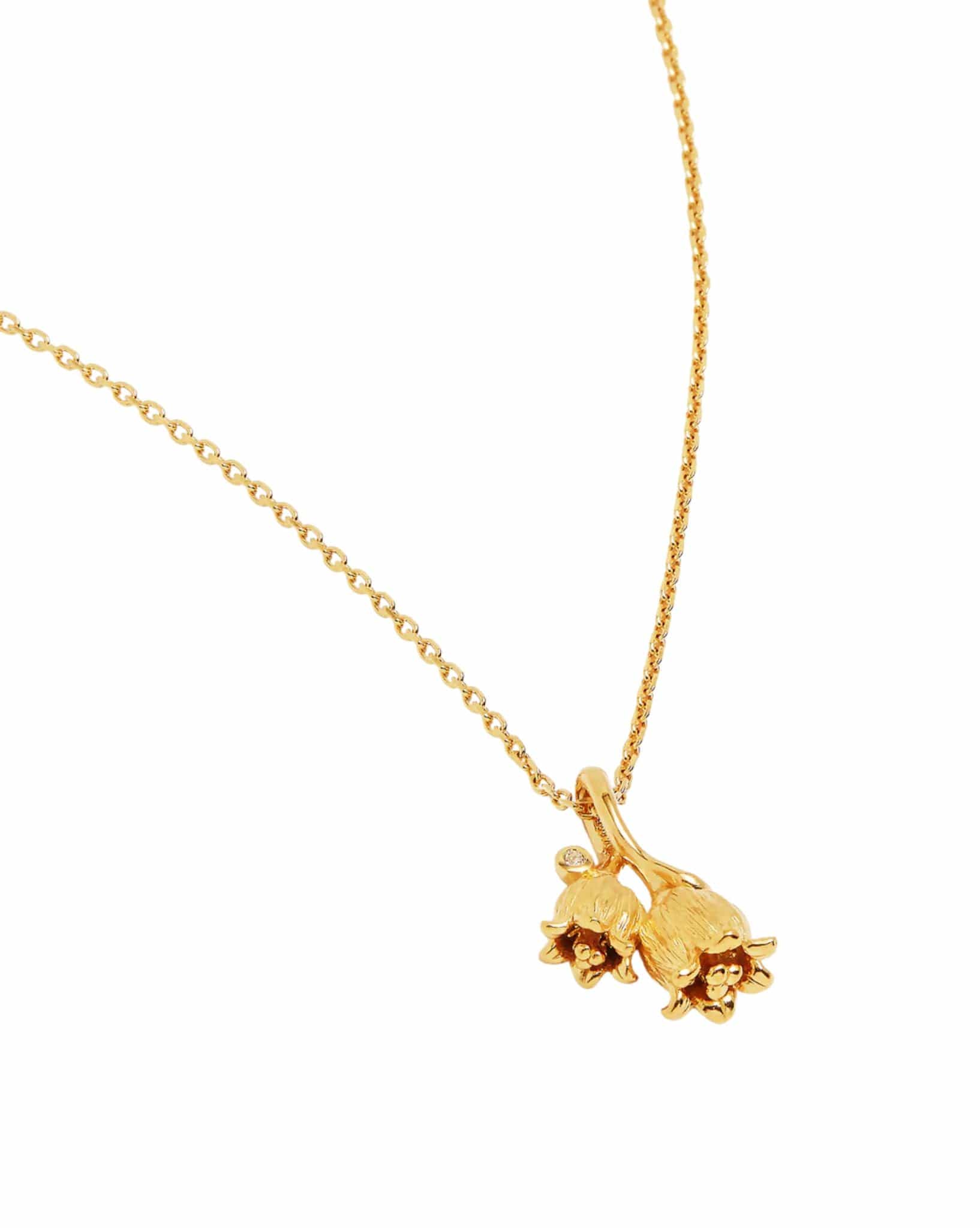 By Charlotte 18k Gold Vermeil Birth Flower Necklace - Lily of the Valley May