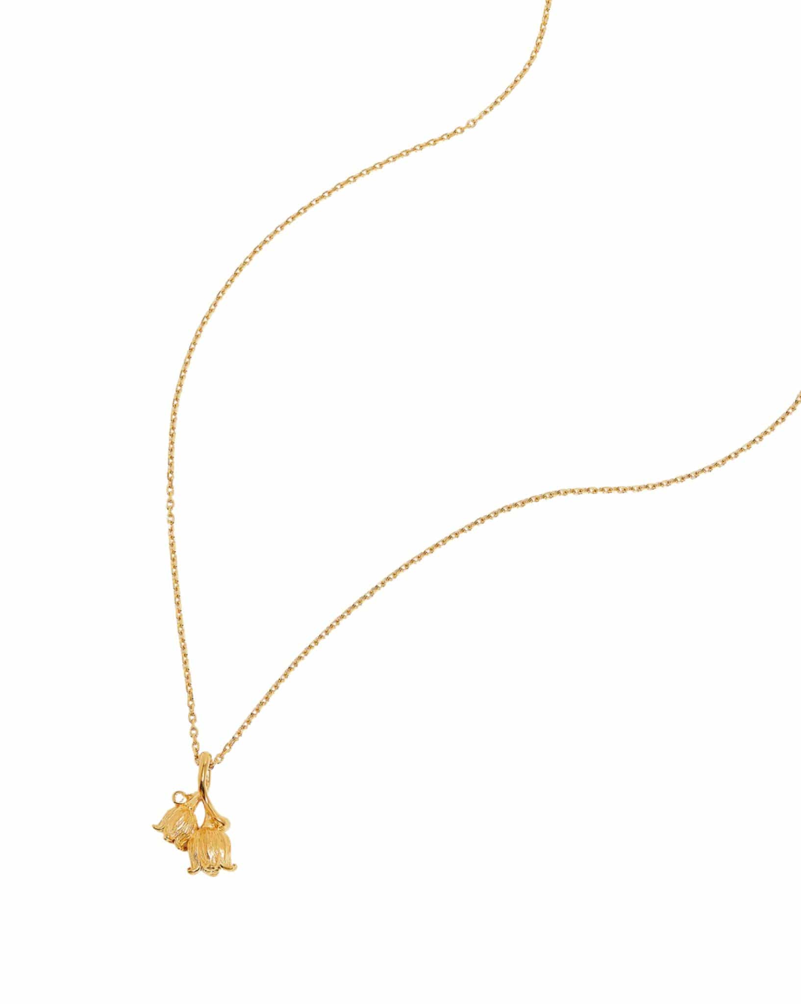 By Charlotte 18k Gold Vermeil Birth Flower Necklace - Lily of the Valley May