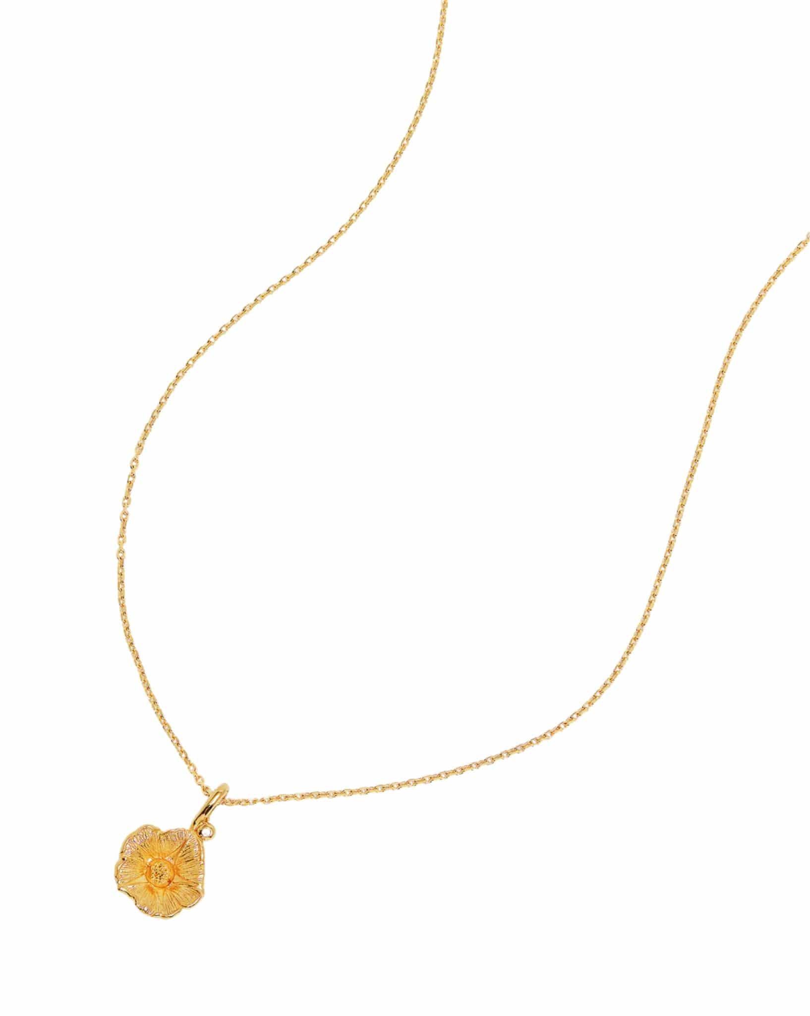 By Charlotte 18k Gold Vermeil Birth Flower Necklace - Morning Glory September