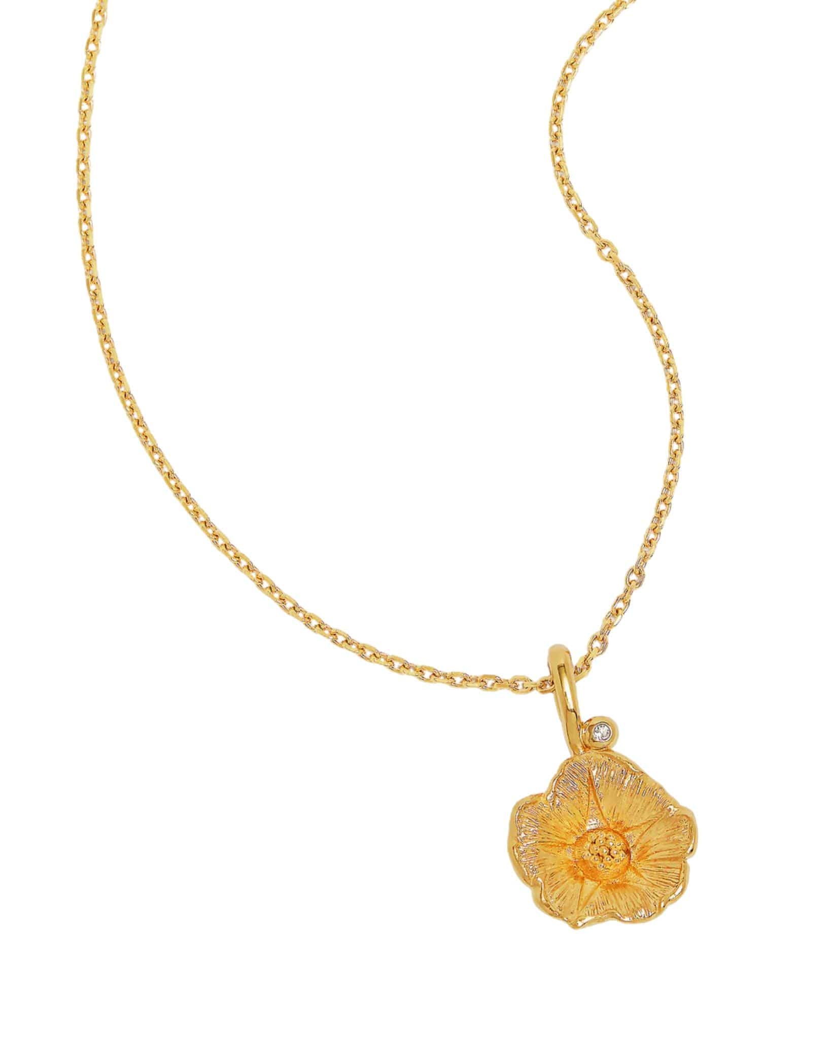 By Charlotte 18k Gold Vermeil Birth Flower Necklace - Morning Glory September