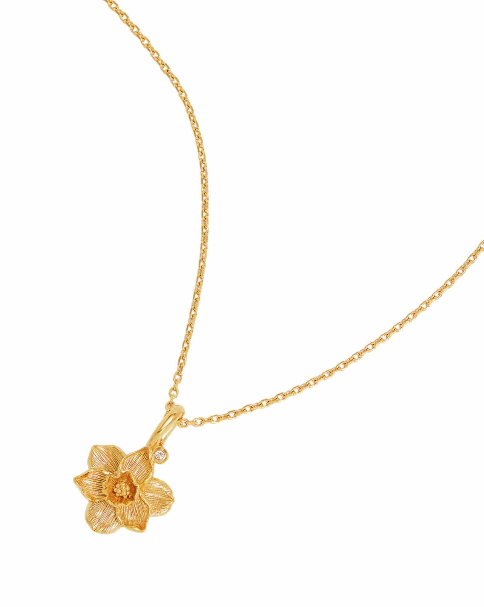 By Charlotte 18k Gold Vermeil Birth Flower Necklace - Narcissus December