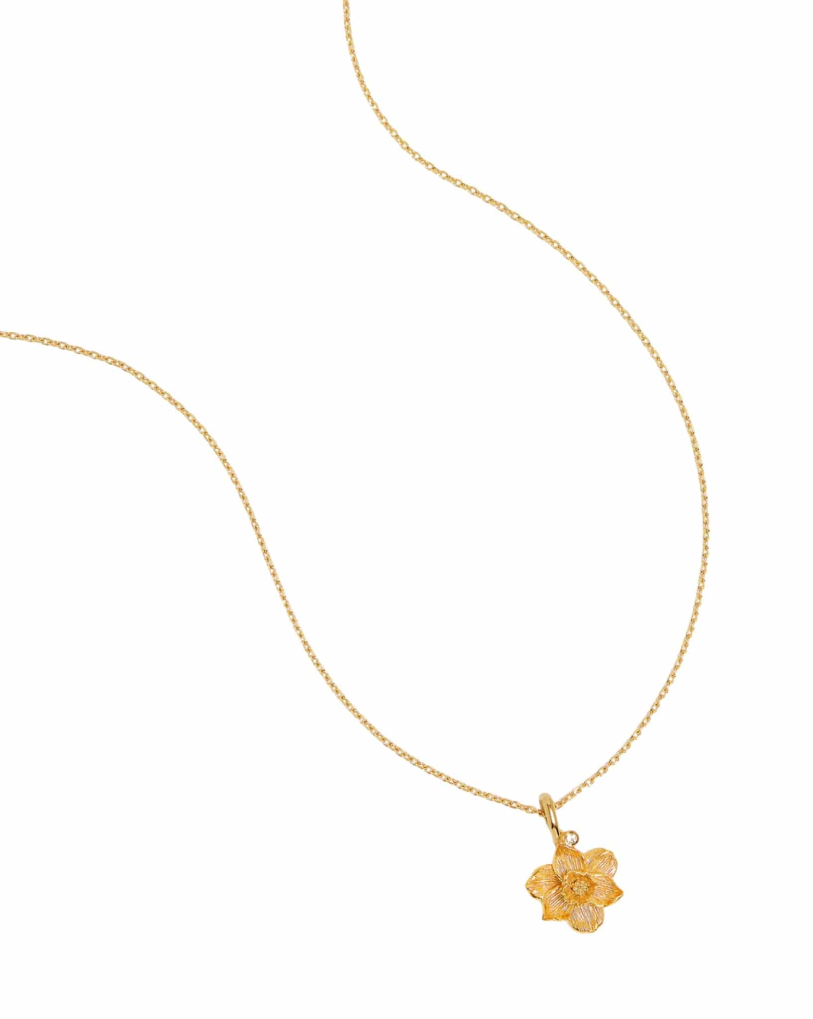 By Charlotte 18k Gold Vermeil Birth Flower Necklace - Narcissus December