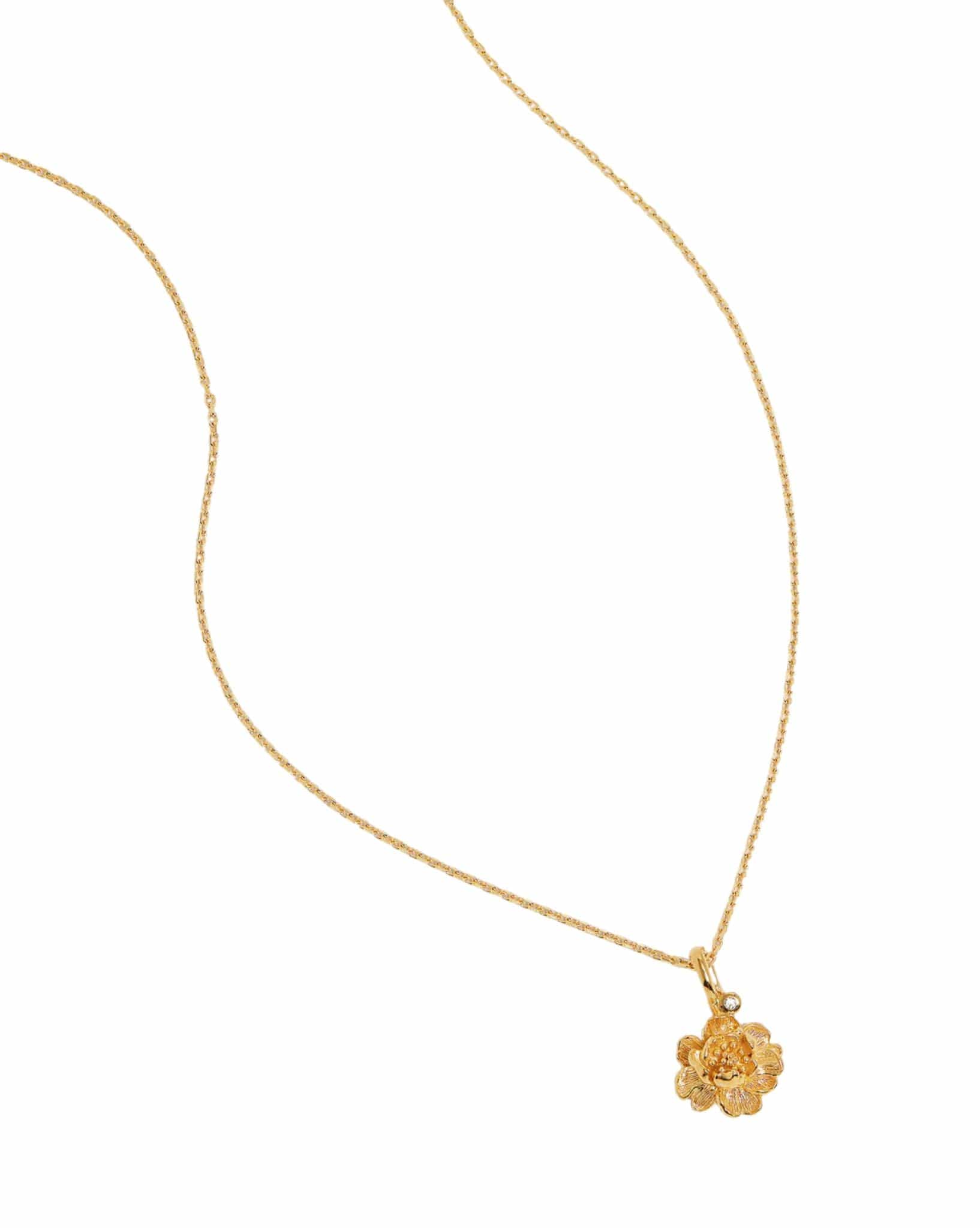By Charlotte 18k Gold Vermeil Birth Flower Necklace - Peony November