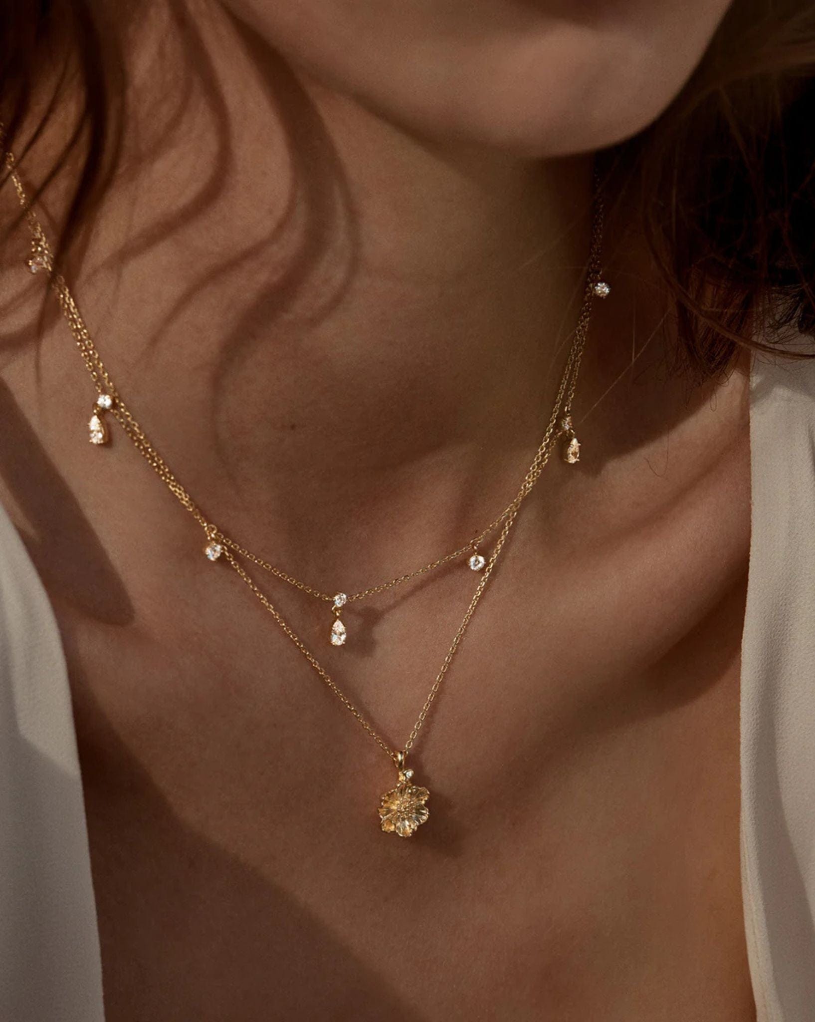 By Charlotte 18k Gold Vermeil Birth Flower Necklace - Poppy August