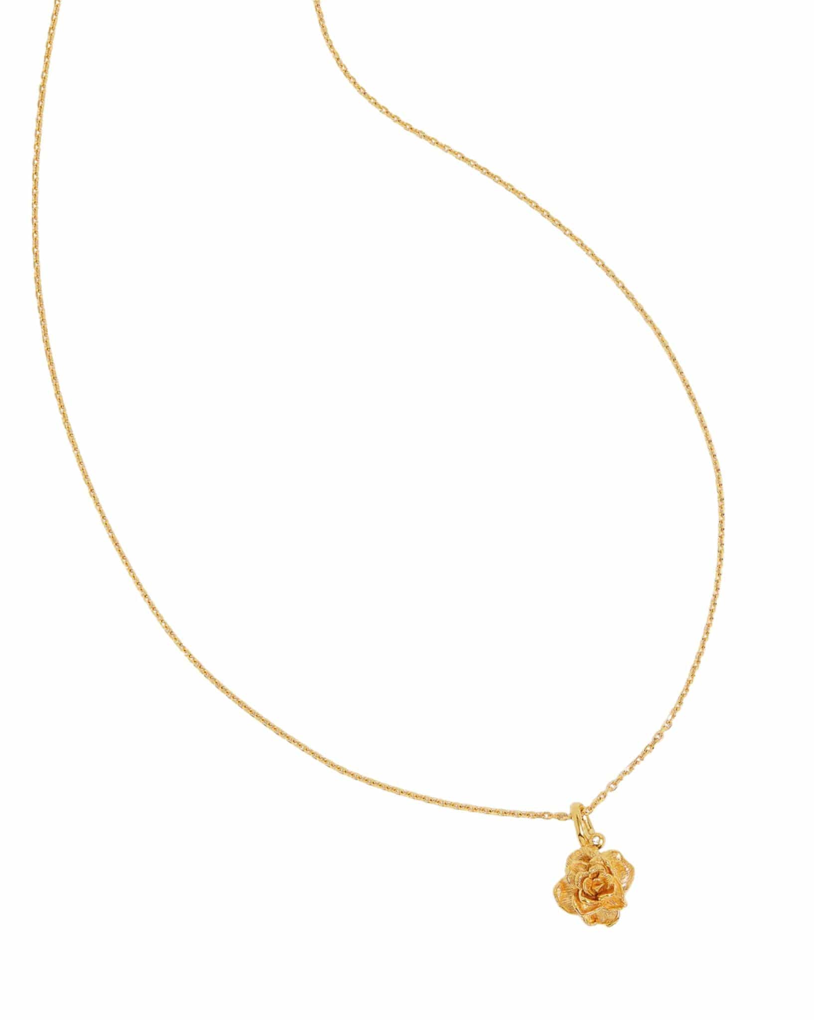 By Charlotte 18k Gold Vermeil Birth Flower Necklace - Rose June