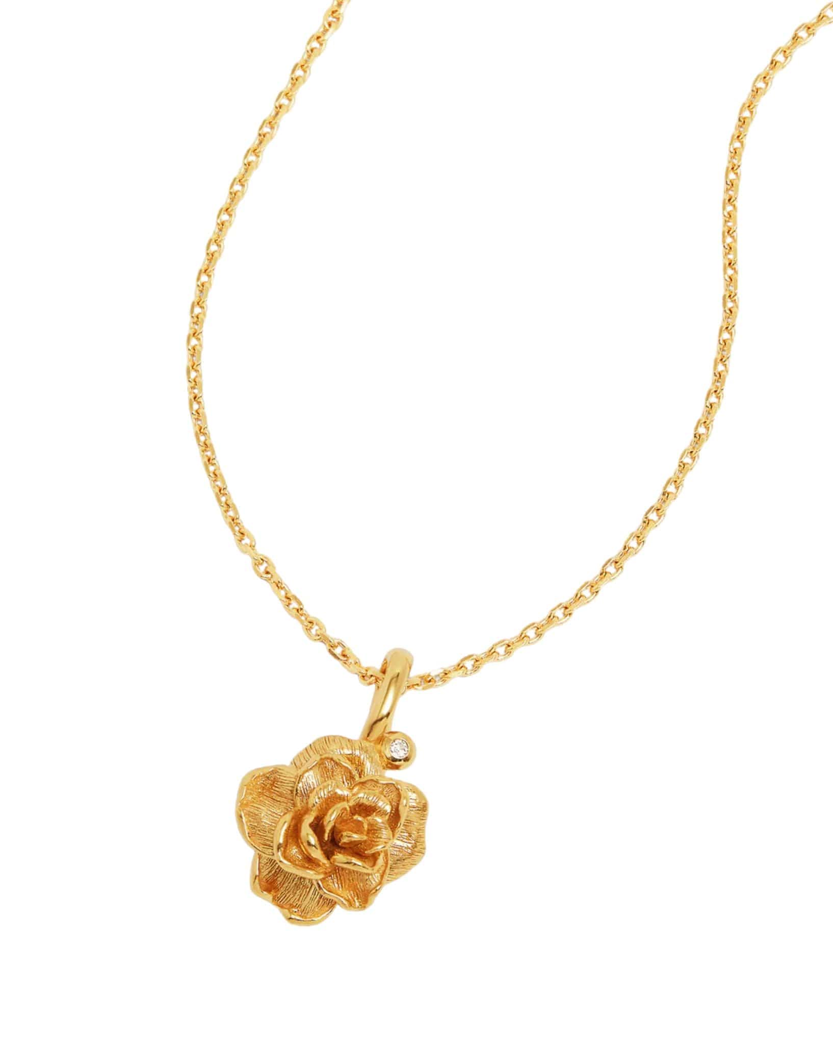 By Charlotte 18k Gold Vermeil Birth Flower Necklace - Rose June