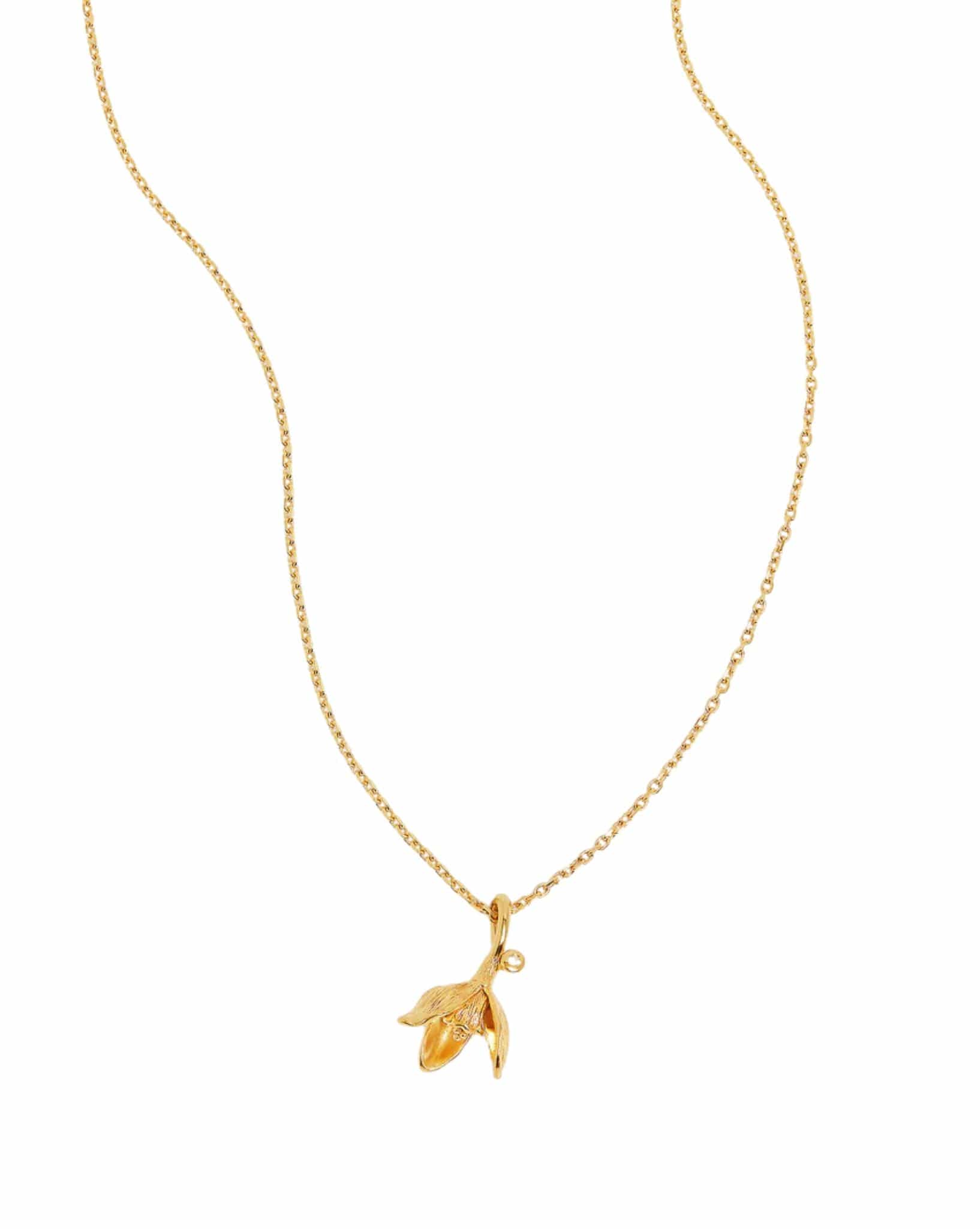 By Charlotte 18k Gold Vermeil Birth Flower Necklace - Snowdrop January