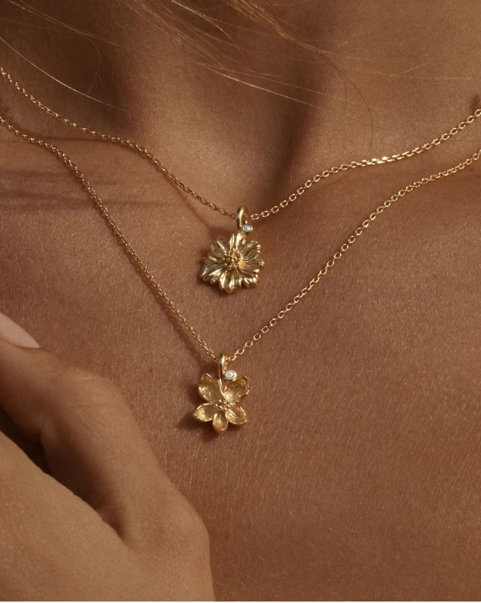 By Charlotte 18k Gold Vermeil Birth Flower Necklace - Violet February