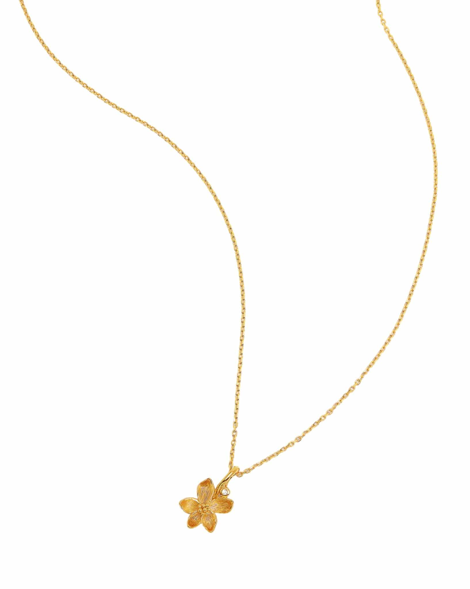 By Charlotte 18k Gold Vermeil Birth Flower Necklace - Violet February
