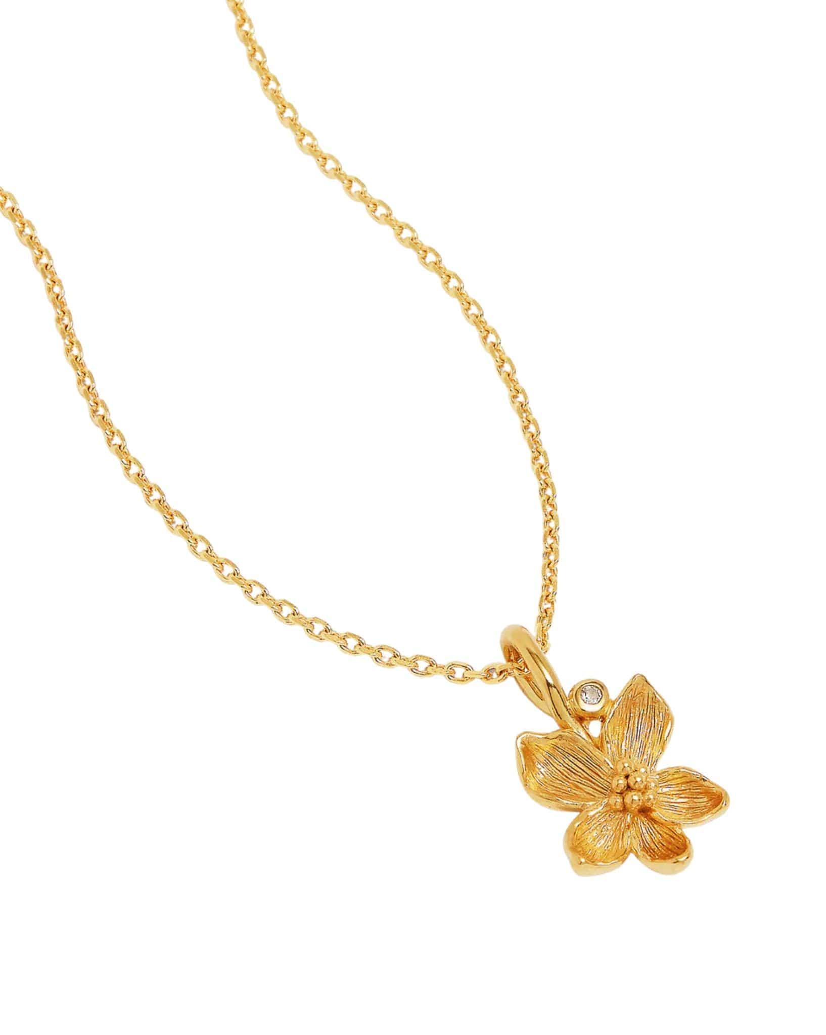 By Charlotte 18k Gold Vermeil Birth Flower Necklace - Violet February