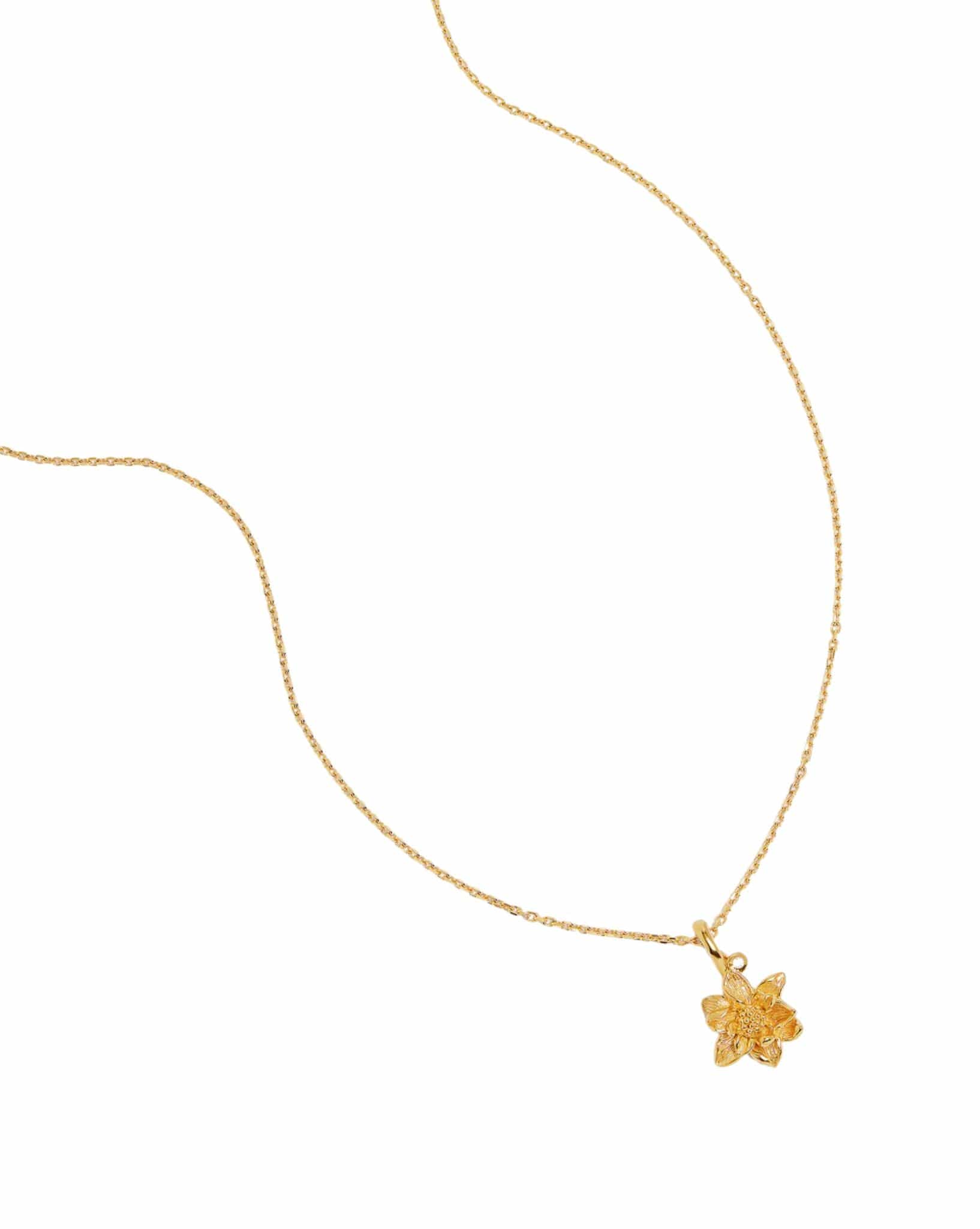 By Charlotte 18k Gold Vermeil Birth Flower Necklace - Water Lily July
