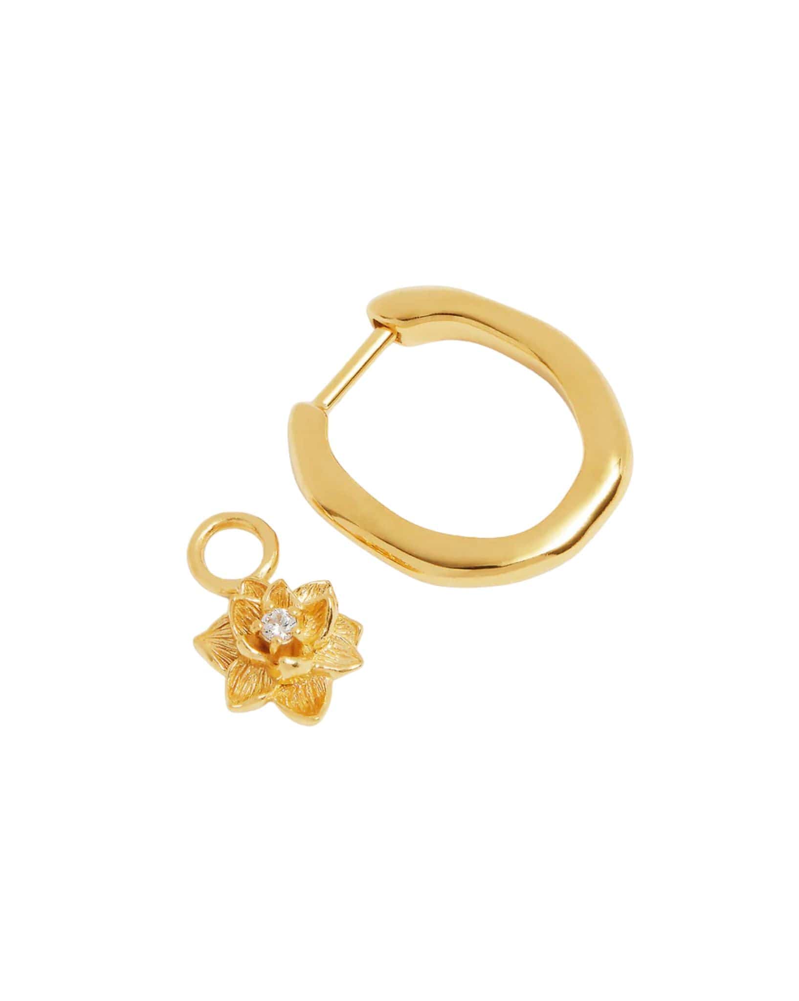 By Charlotte 18k Gold Vermeil Bloom Within Lotus Hoops