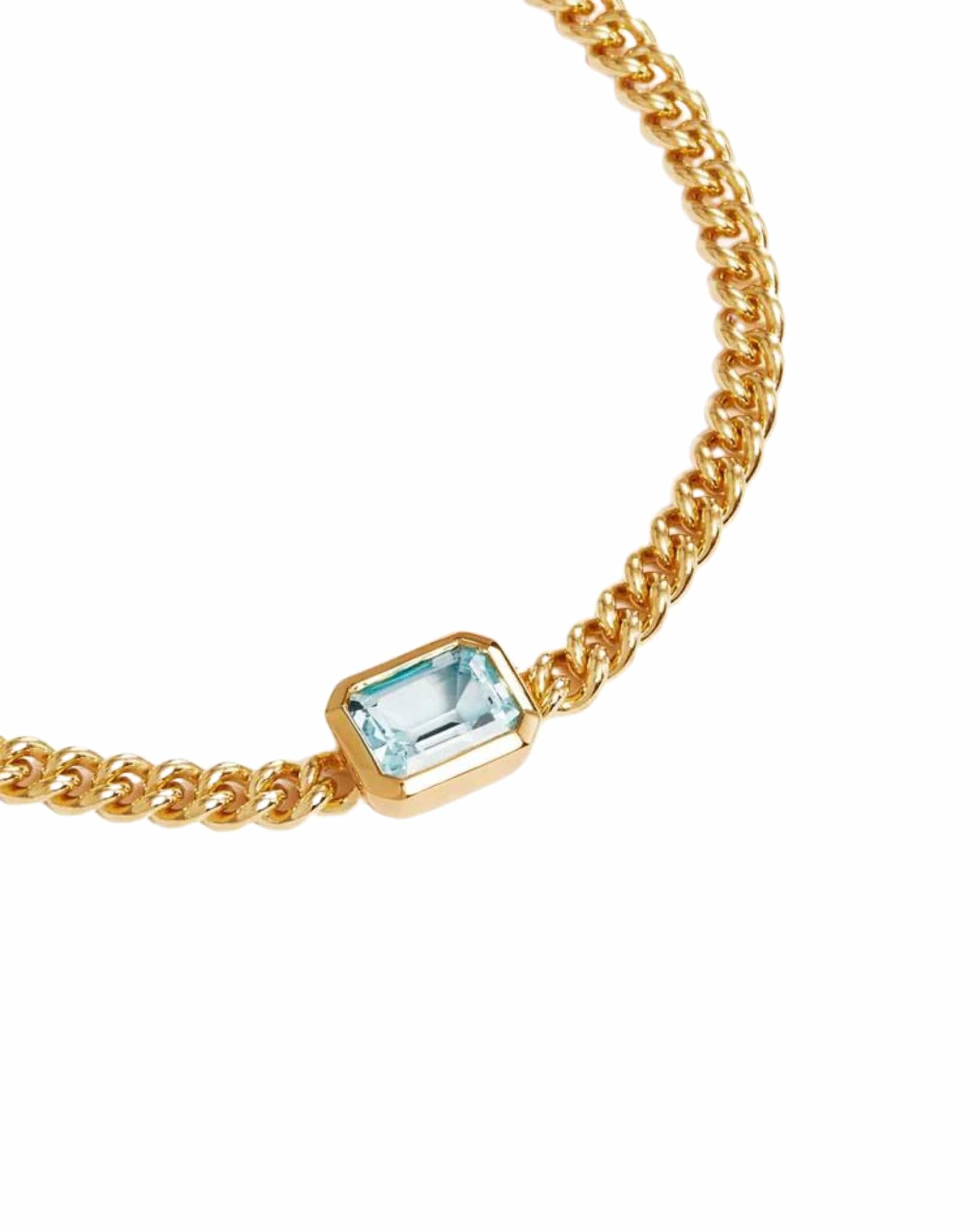 By Charlotte 18k Gold Vermeil Calm Your Soul Topaz Curb Bracelet