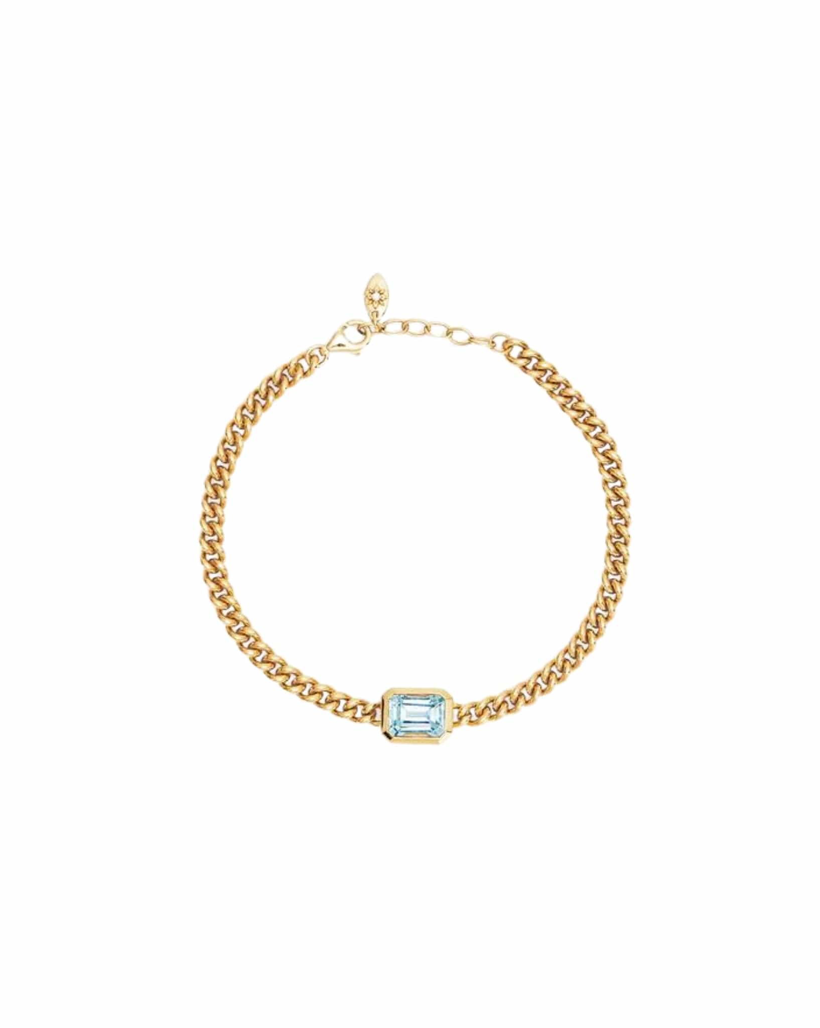 By Charlotte 18k Gold Vermeil Calm Your Soul Topaz Curb Bracelet