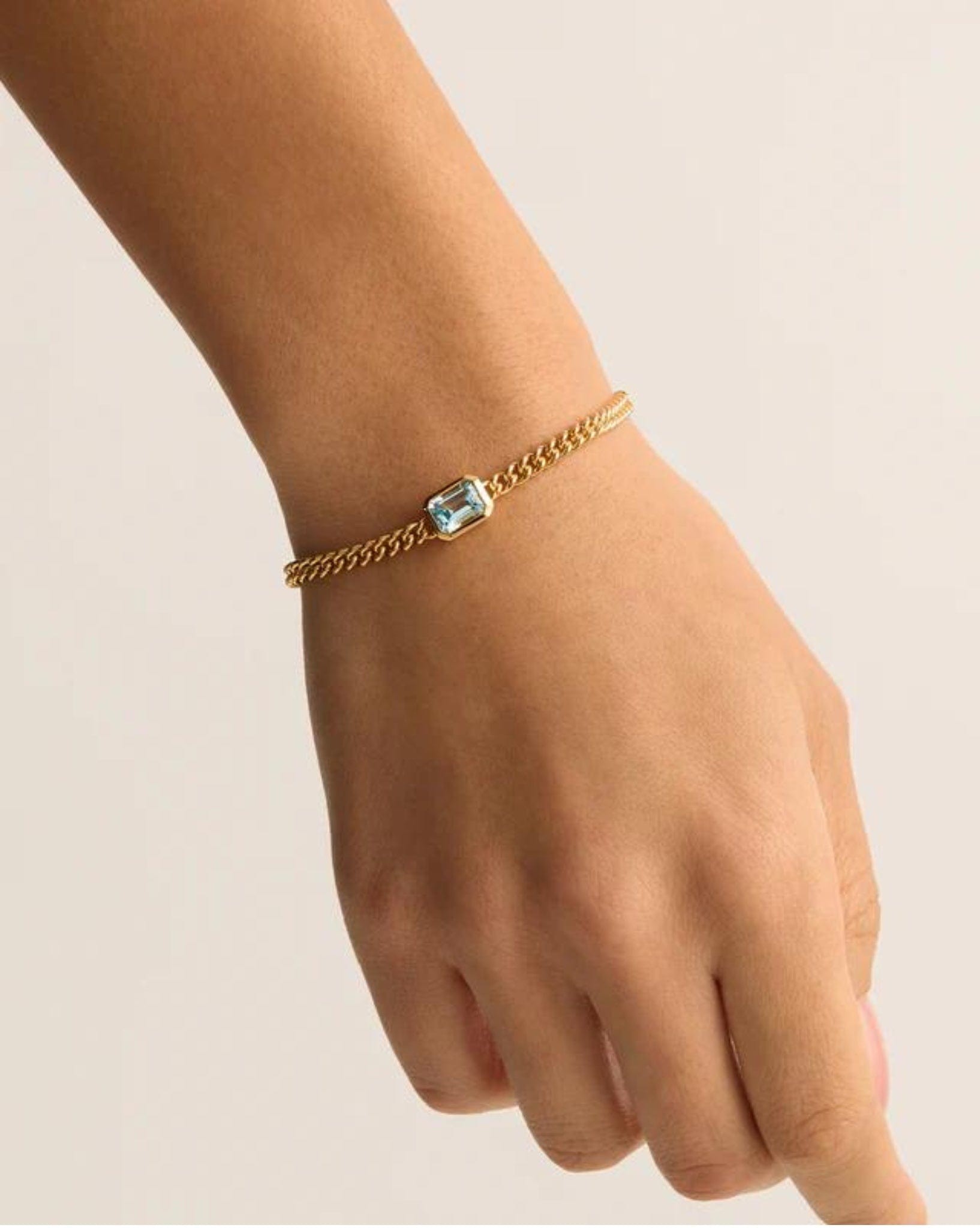 By Charlotte 18k Gold Vermeil Calm Your Soul Topaz Curb Bracelet