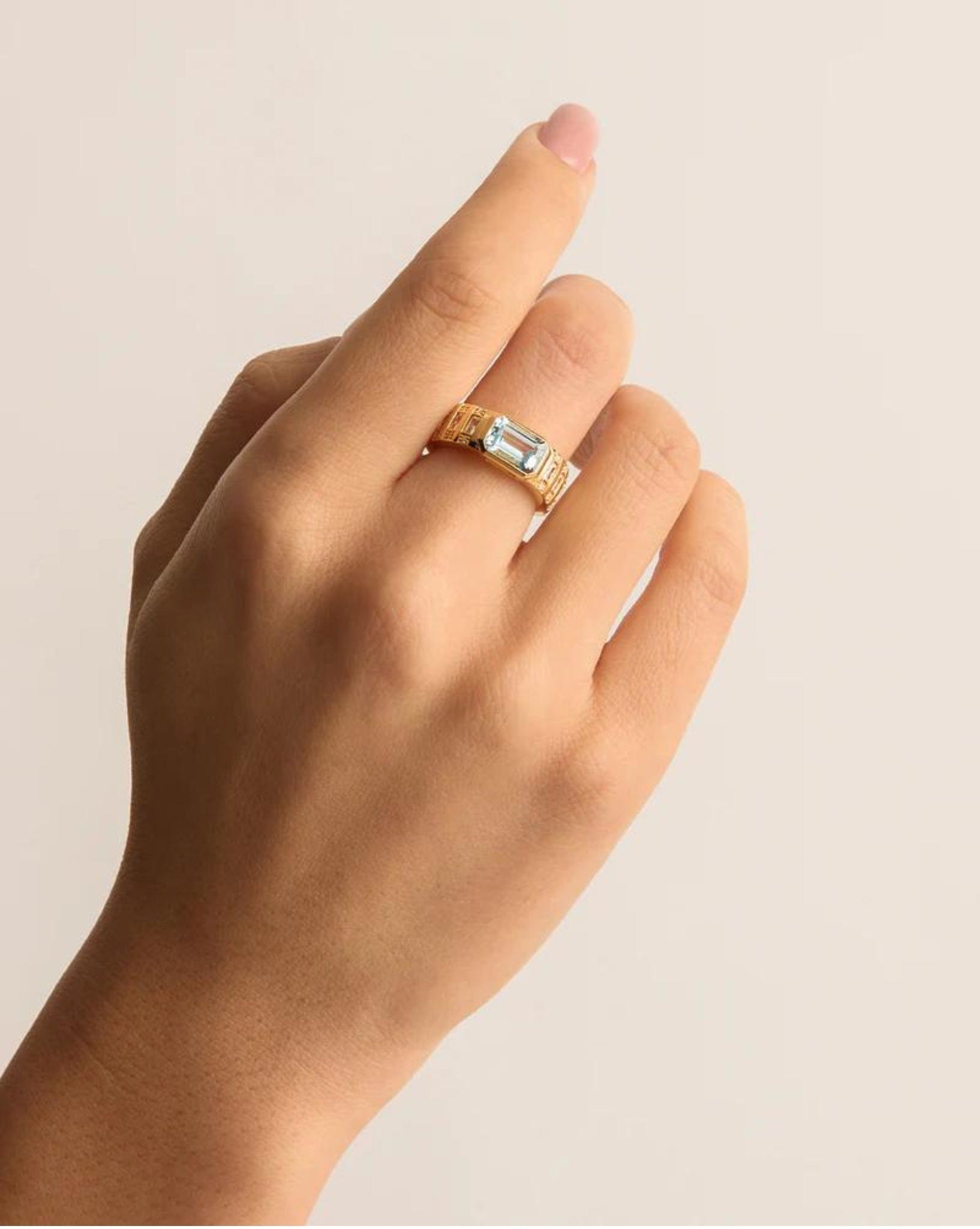By Charlotte 18k Gold Vermeil Calm Your Soul Topaz Ring