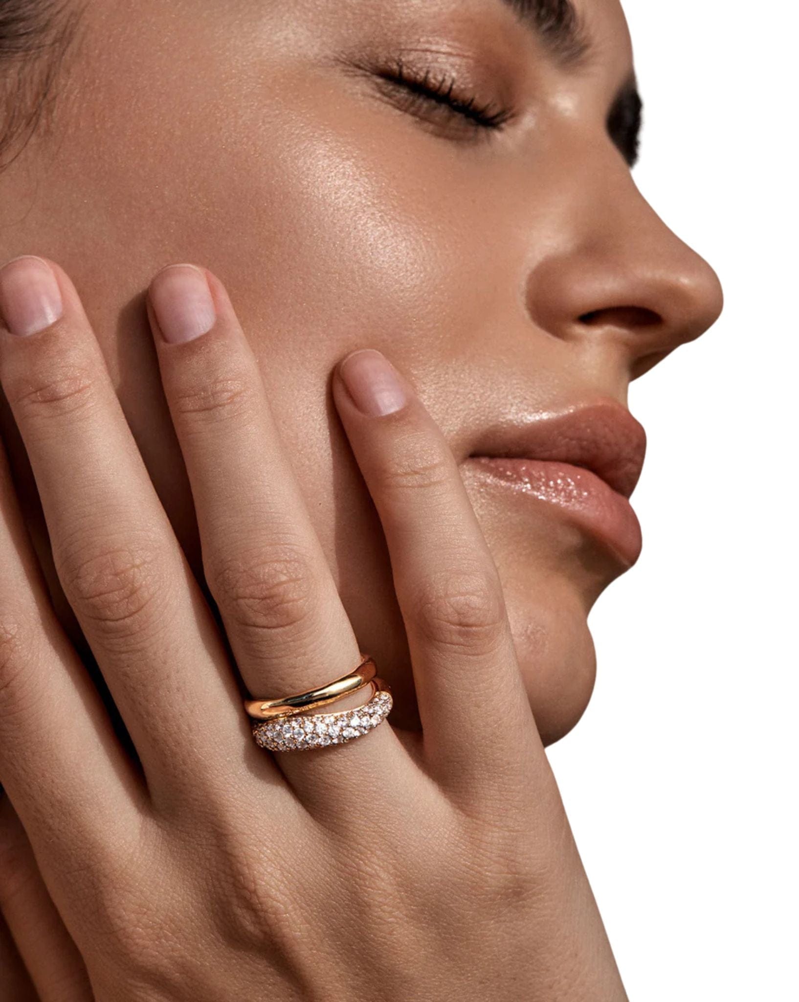 By Charlotte 18k Gold Vermeil-Crystal Wave Ring