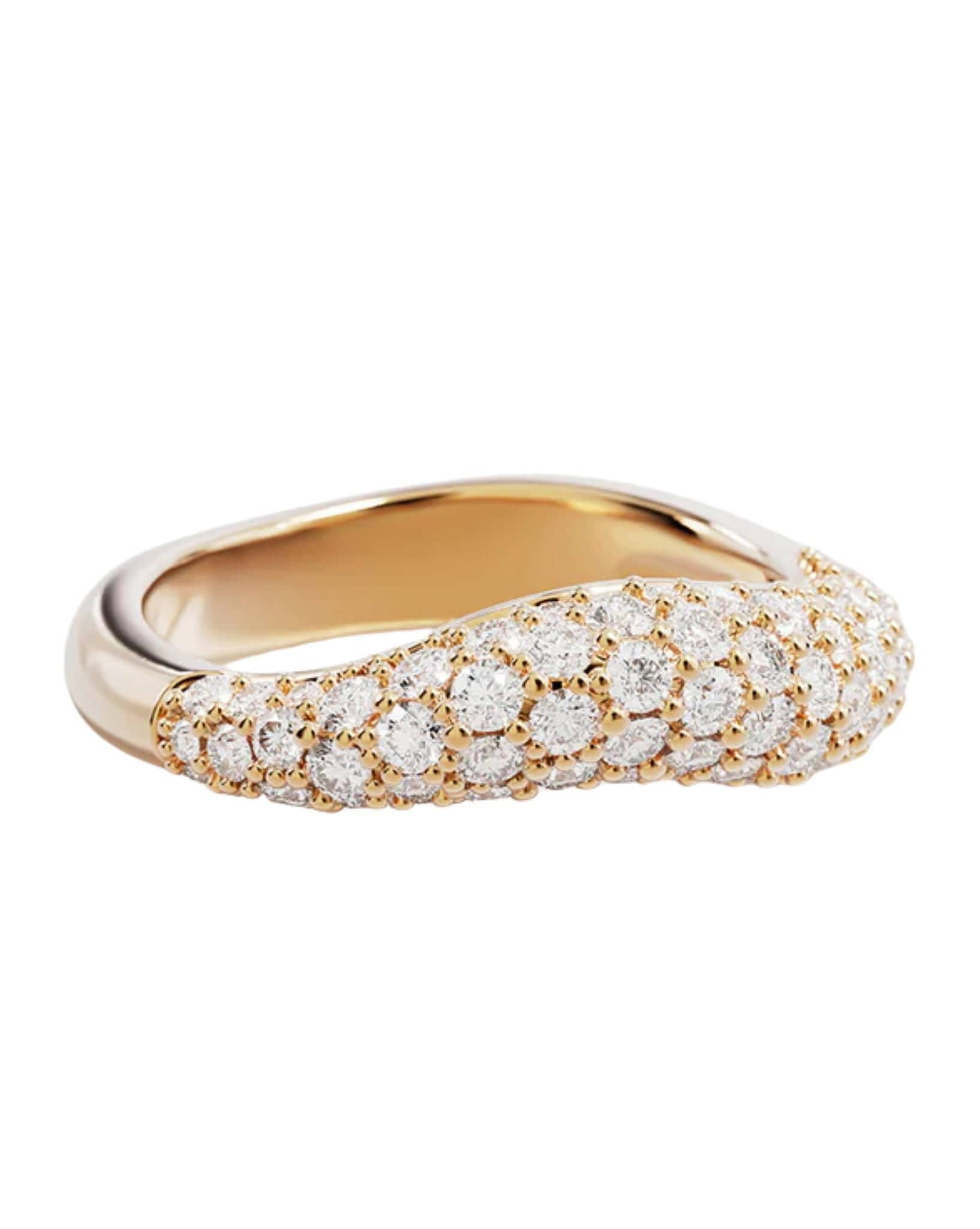 By Charlotte 18k Gold Vermeil-Crystal Wave Ring