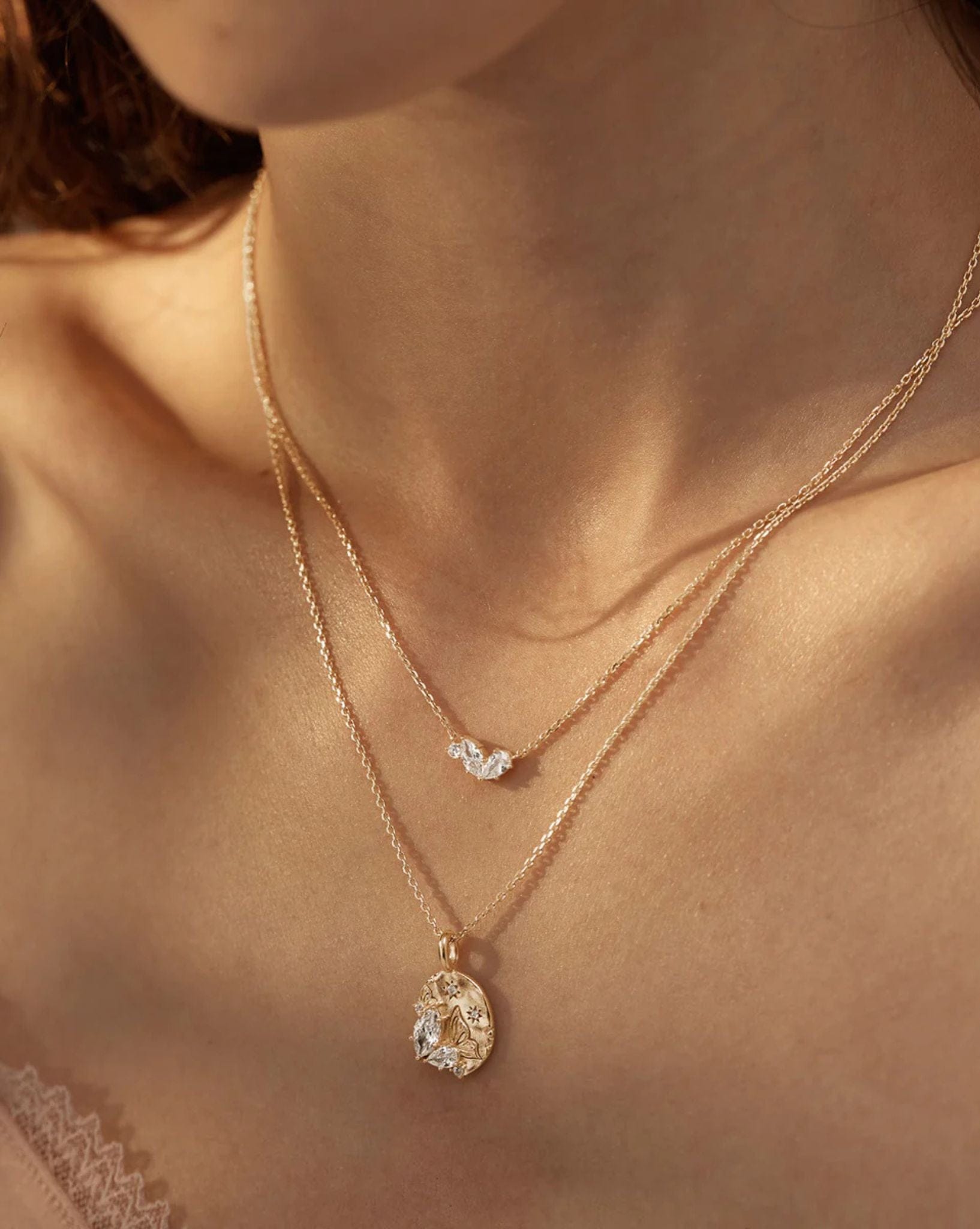 By Charlotte 18k Gold Vermeil - Crystal Wings Neckace