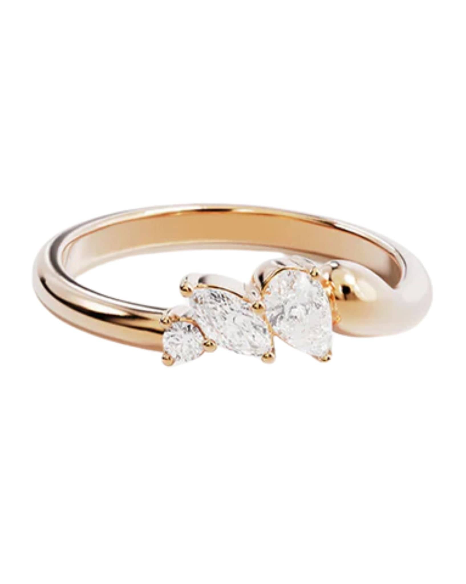 By Charlotte 18k Gold Vermeil - Crystal Wings Ring