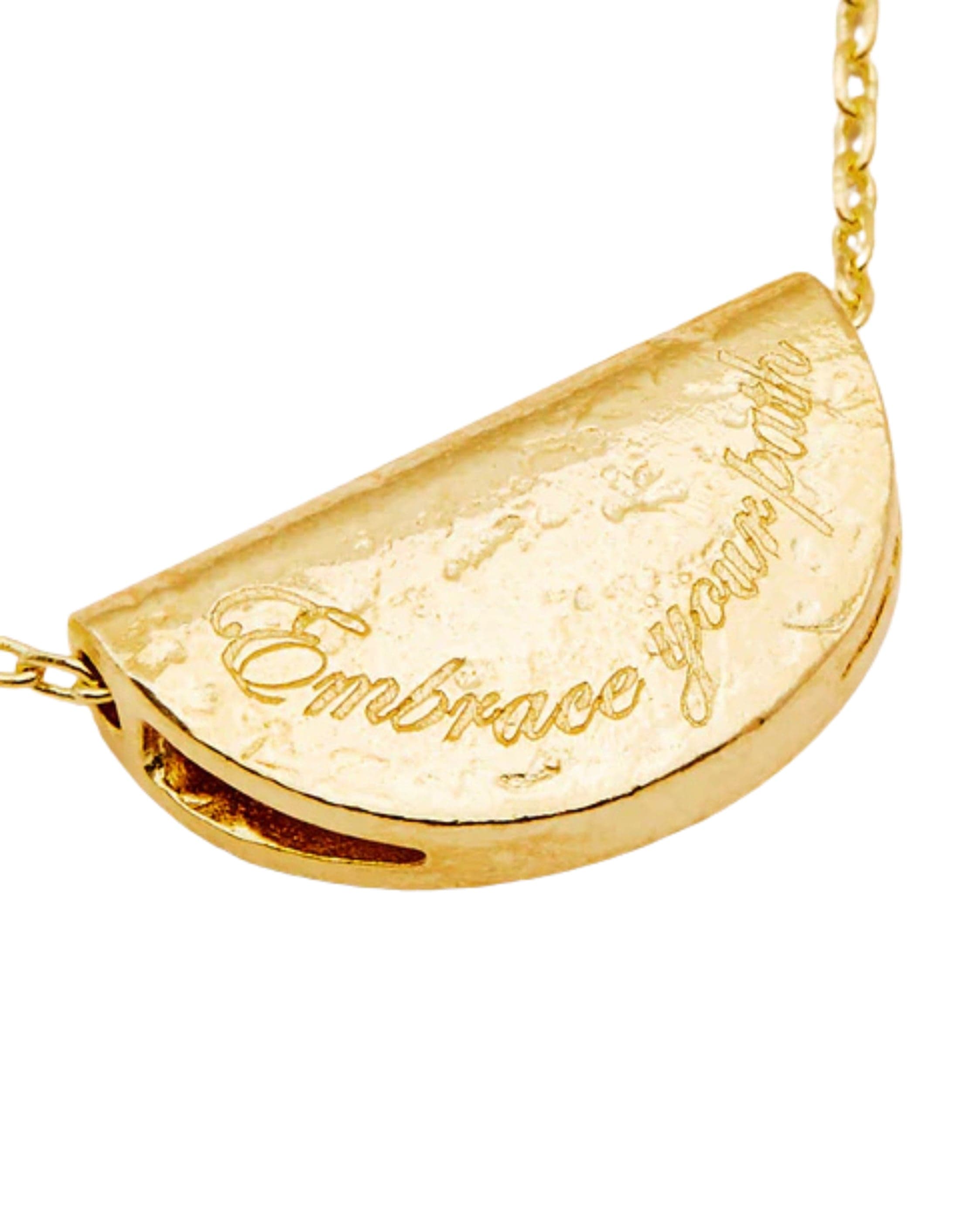 By Charlotte 18k Gold Vermeil Lotus Birthstone Necklace - July - Ruby