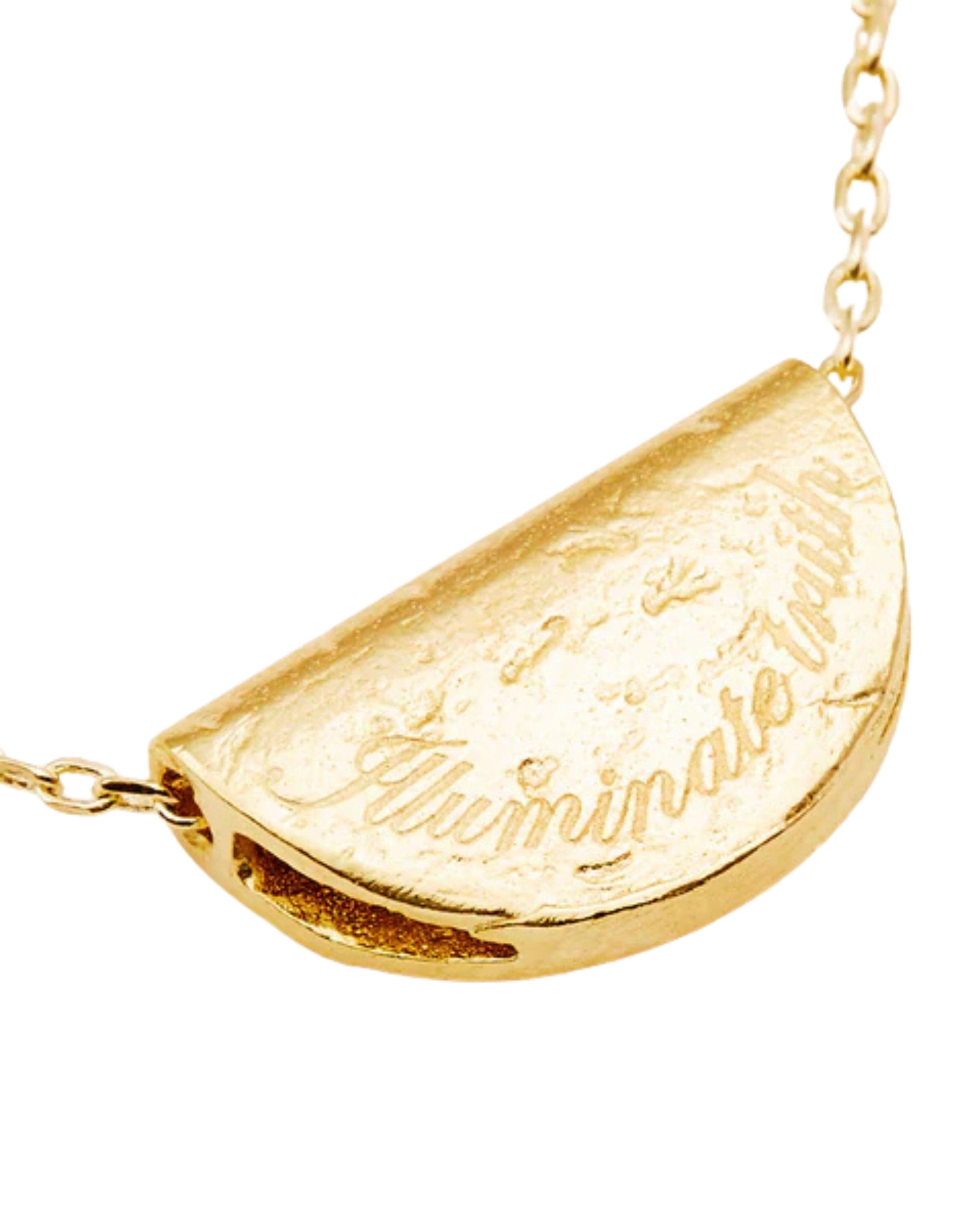 By Charlotte 18k Gold Vermeil Lotus Birthstone Necklace - November - Citrine