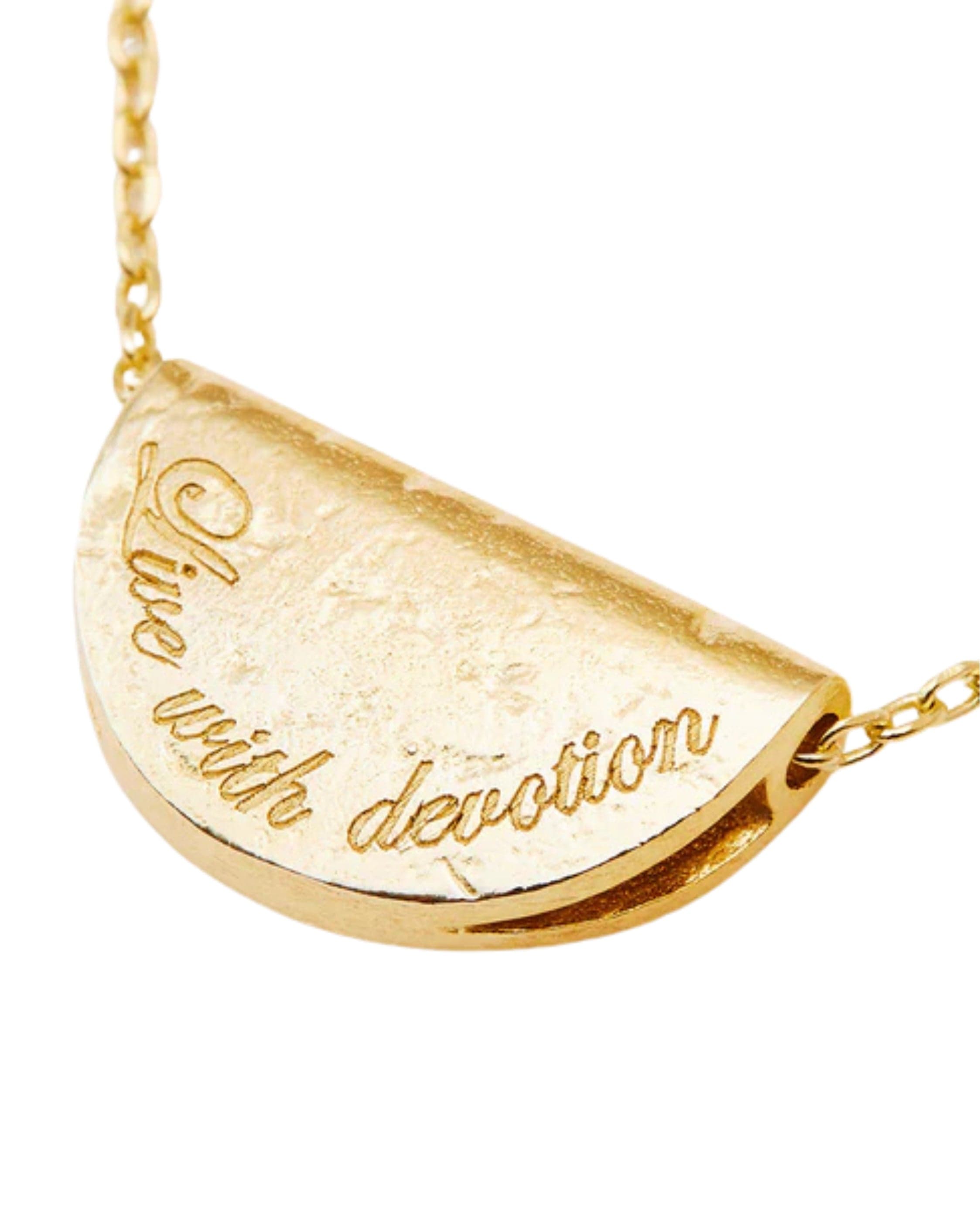 By Charlotte 18k Gold Vermeil Lotus Birthstone Necklace - September - Sapphire