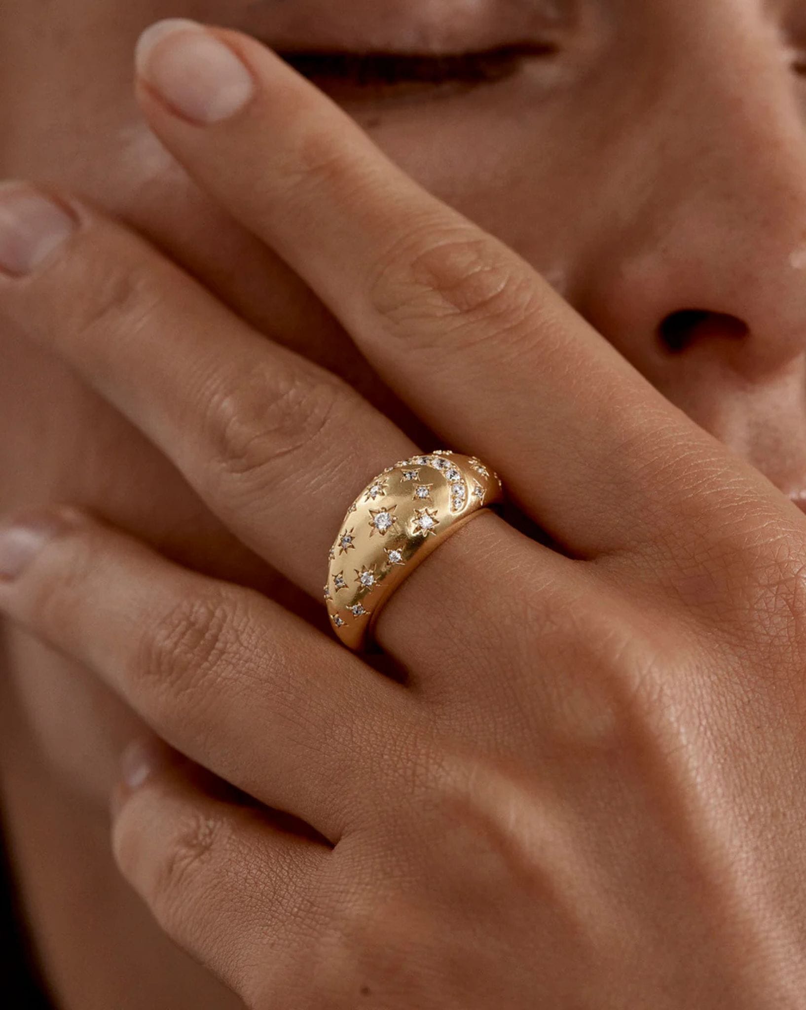 By Charlotte 18k Gold Vermeil - My Moon and Stars Ring