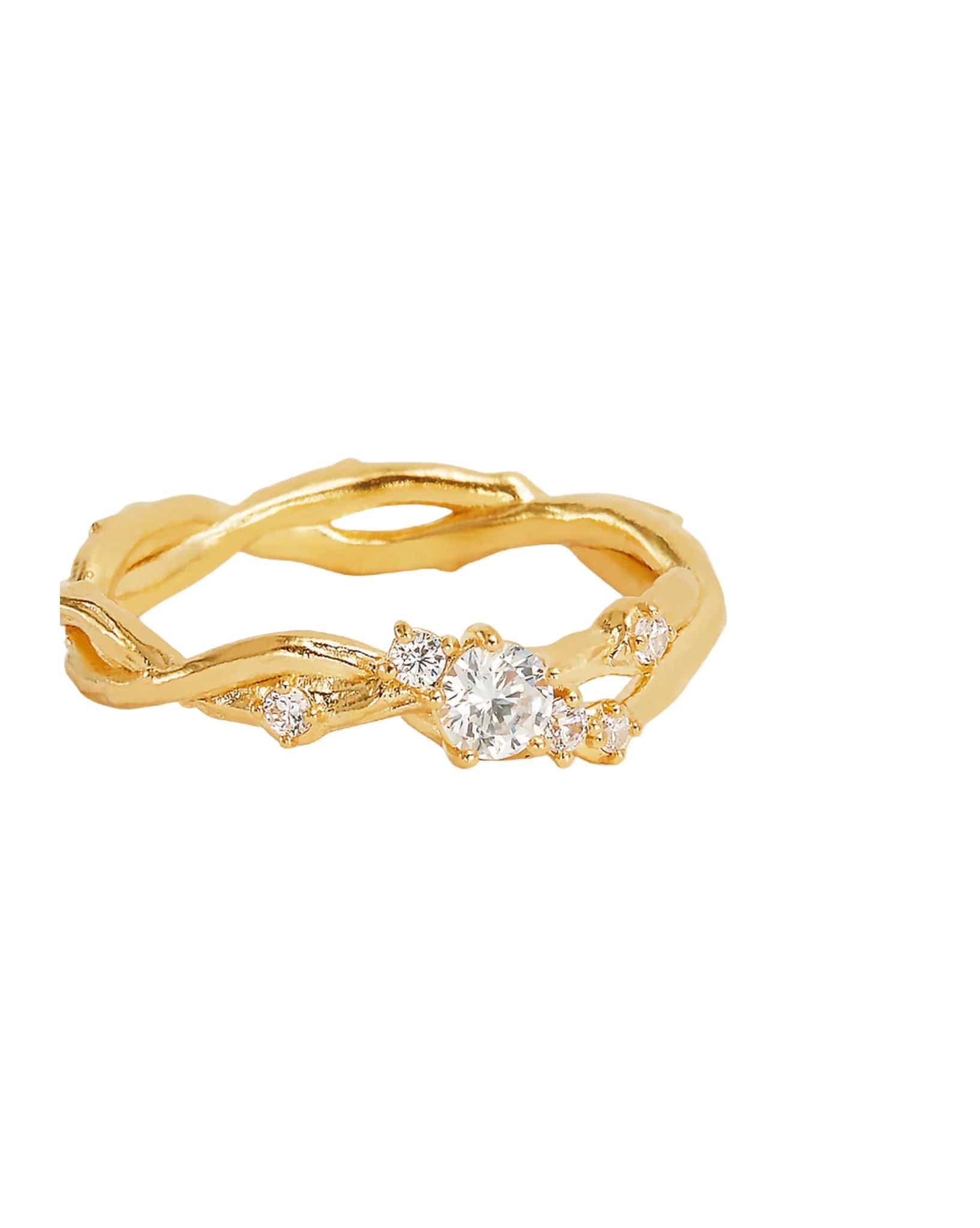 By Charlotte 18k Gold Vermeil No Rain, No Flowers Ring