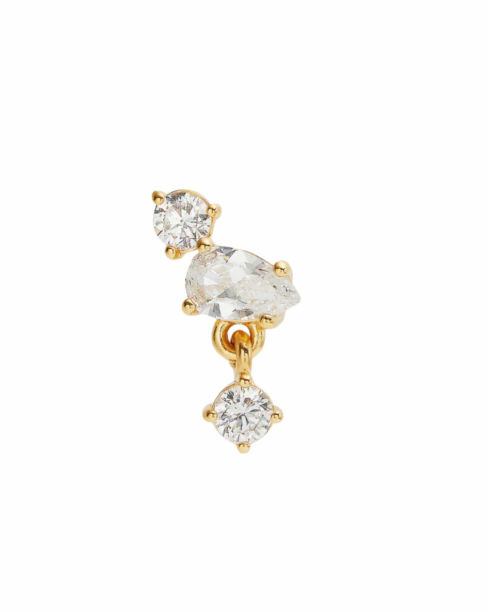 By Charlotte 18k Gold Vermeil No Rain, No Flowers Stud Earrings