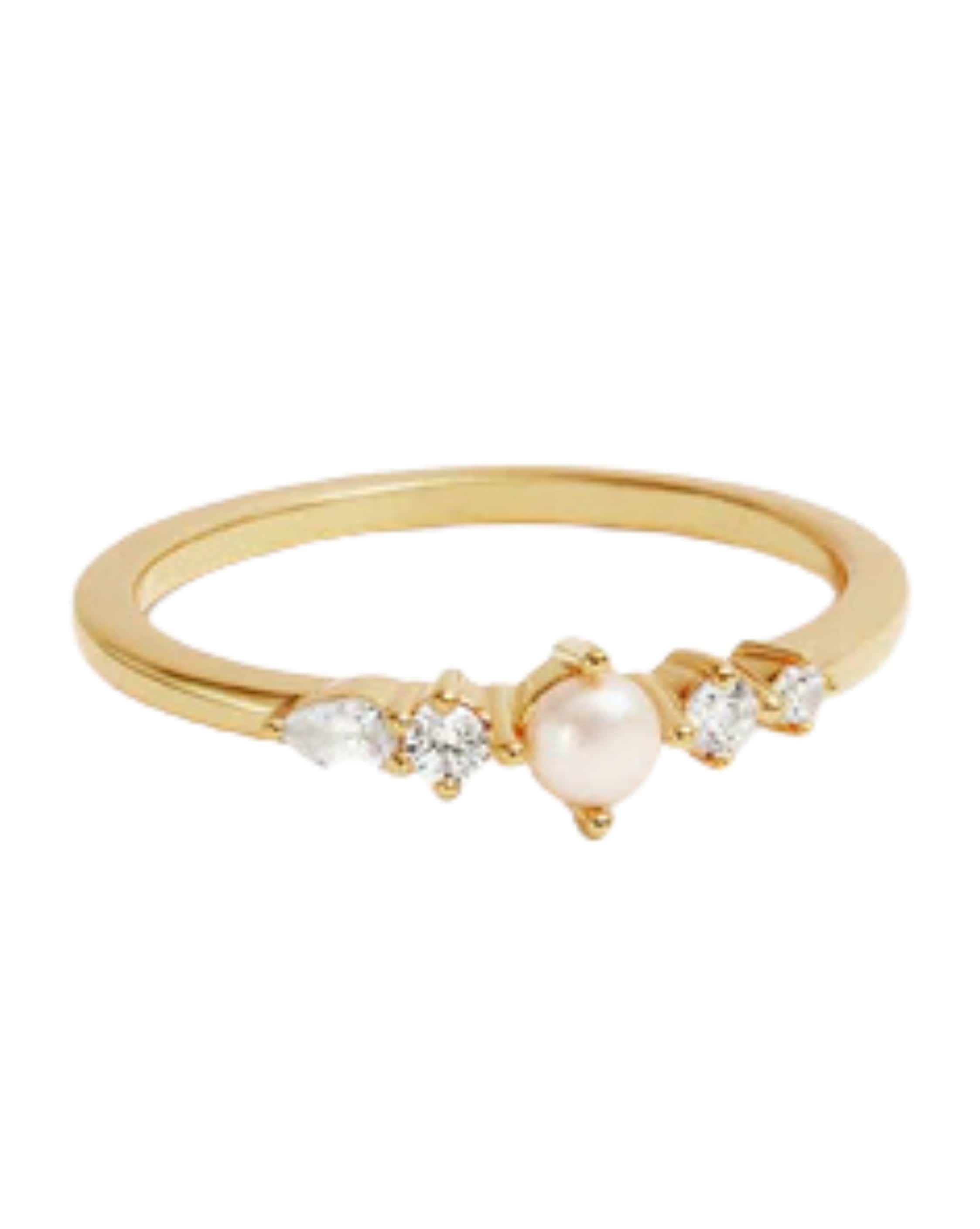 By Charlotte 18k Gold Vermeil Sea Foam Ring