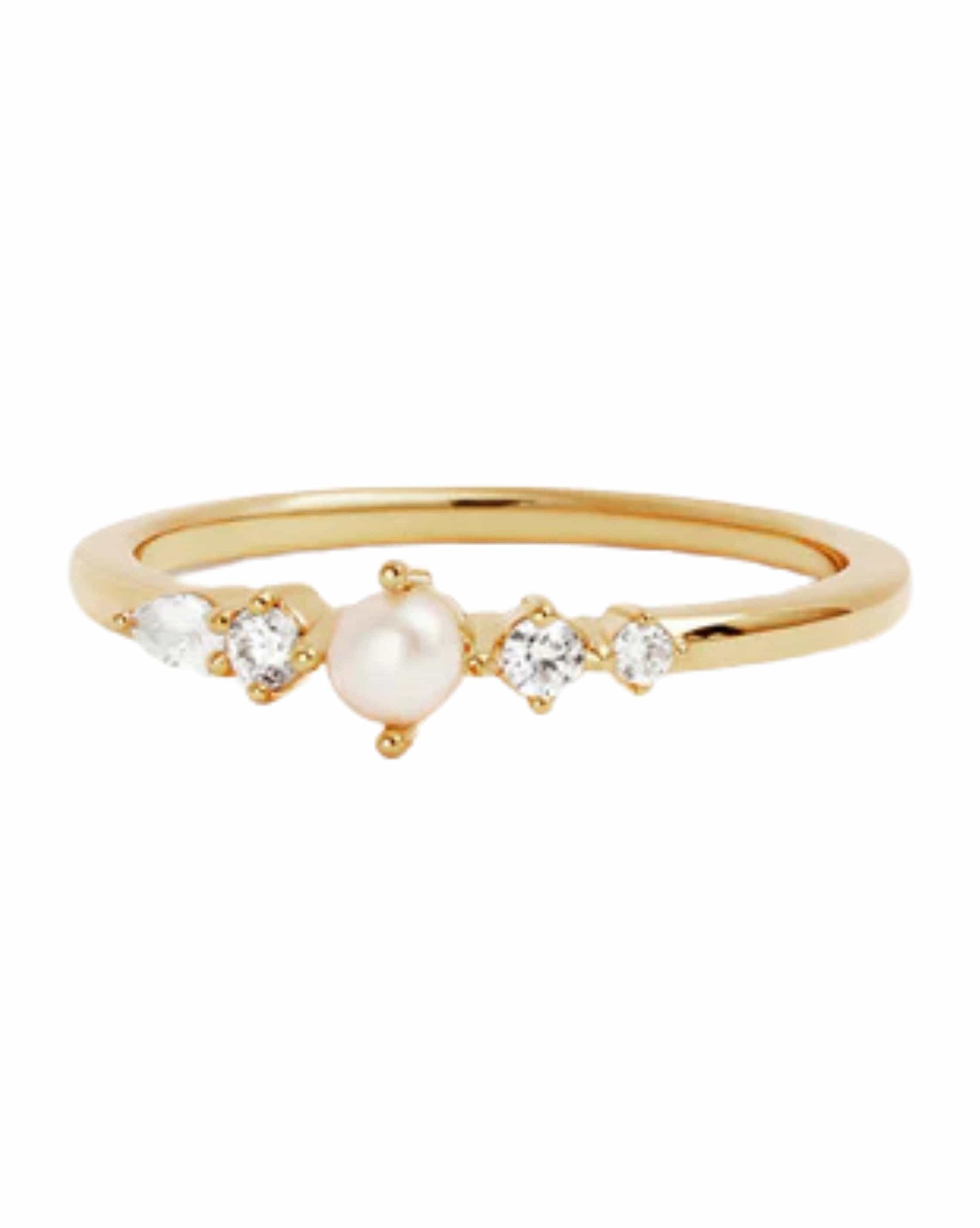 By Charlotte 18k Gold Vermeil Sea Foam Ring