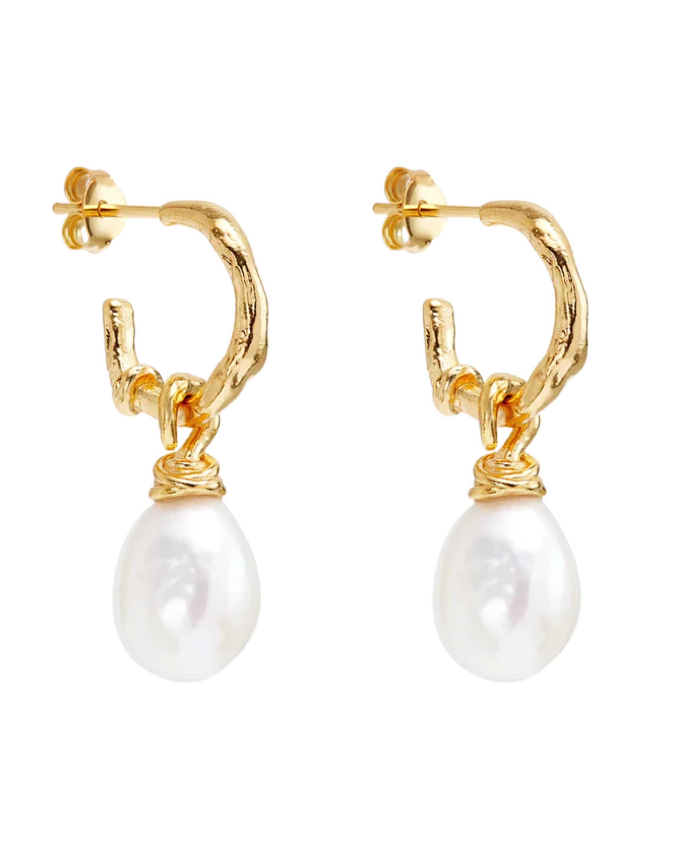 By Charlotte 18k gold Vermeil Whispers Of Tranquillity Pearl Hoops