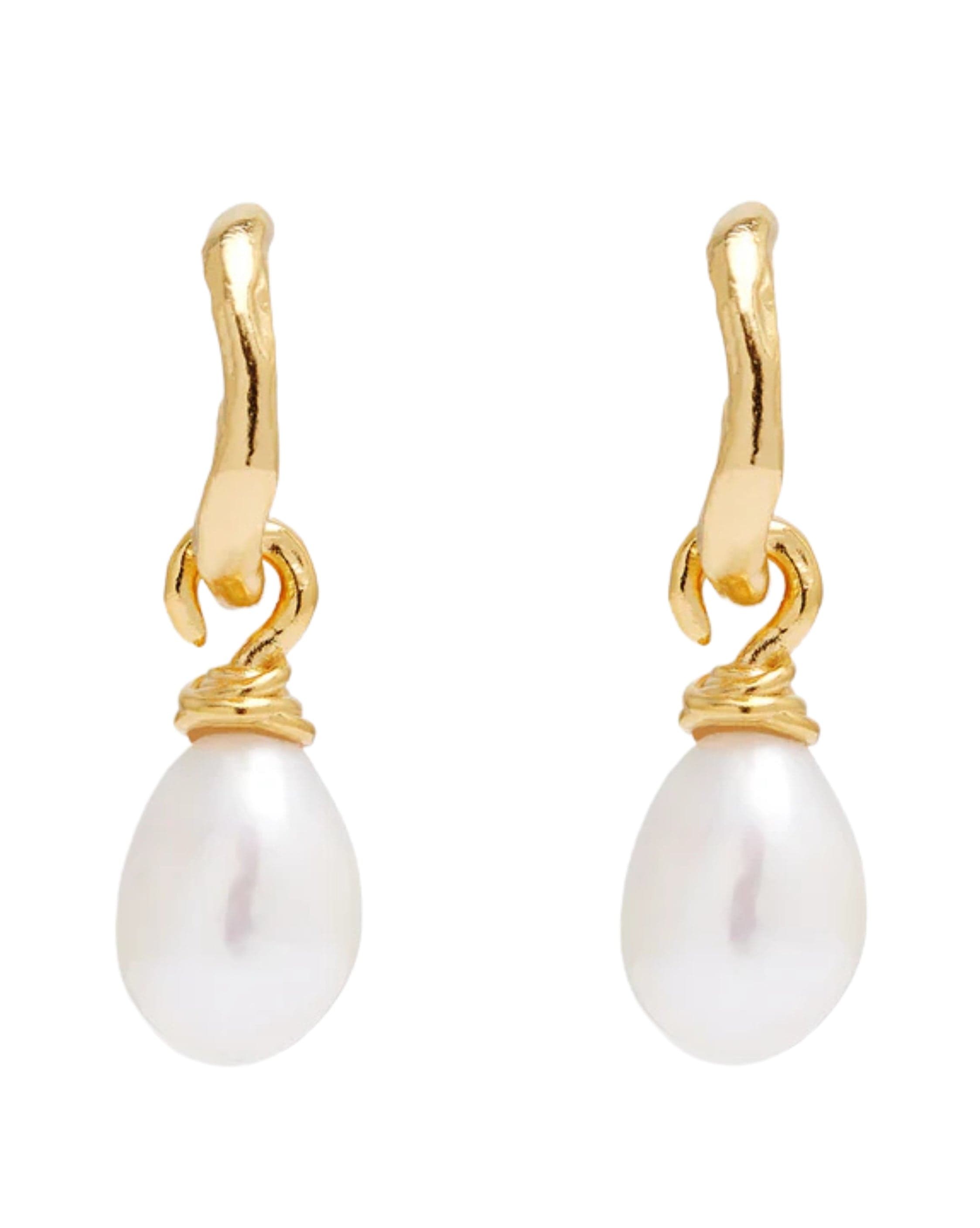 By Charlotte 18k gold Vermeil Whispers Of Tranquillity Pearl Hoops