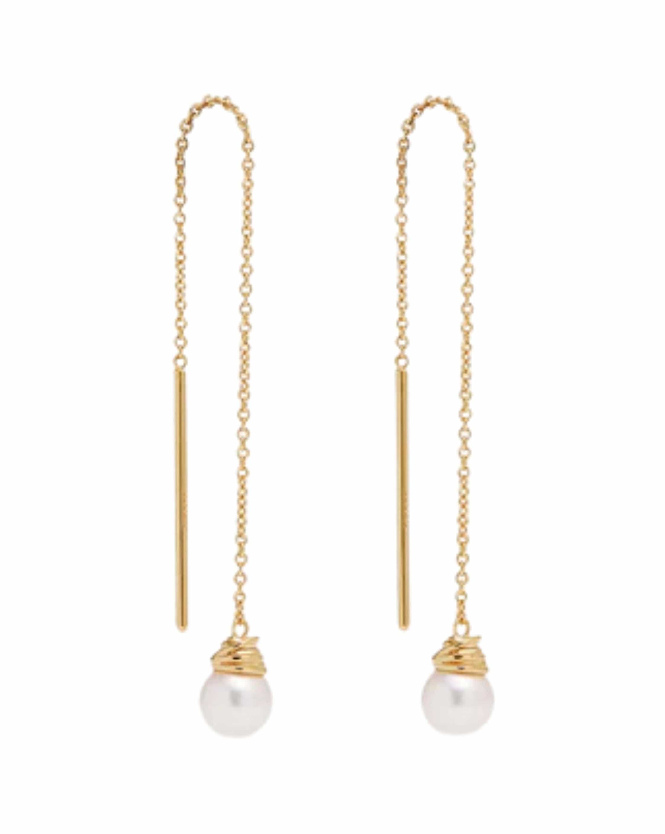 By Charlotte 18k Gold Vermeil Whispers of Tranquillity Pearl Thread Earrings