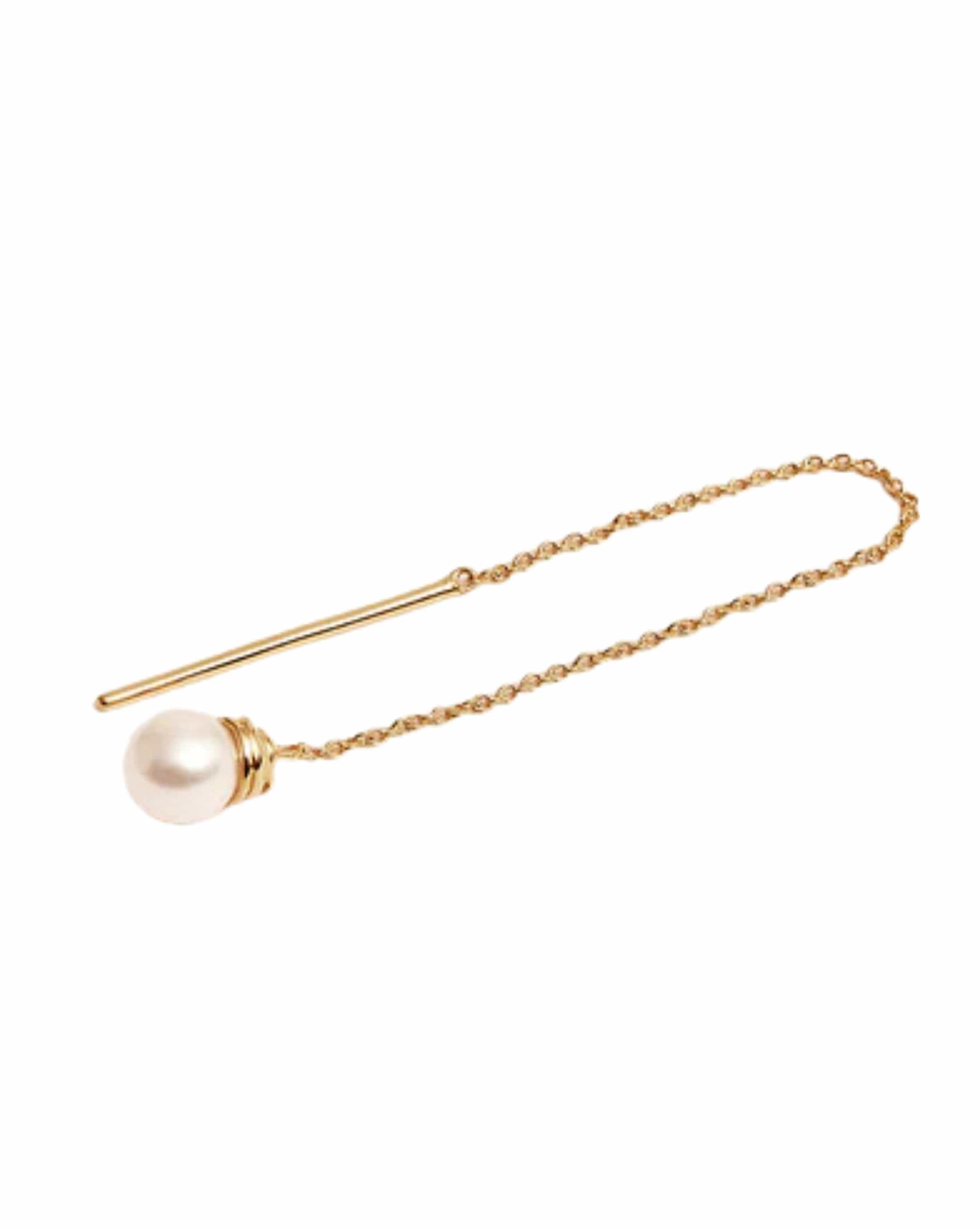 By Charlotte 18k Gold Vermeil Whispers of Tranquillity Pearl Thread Earrings