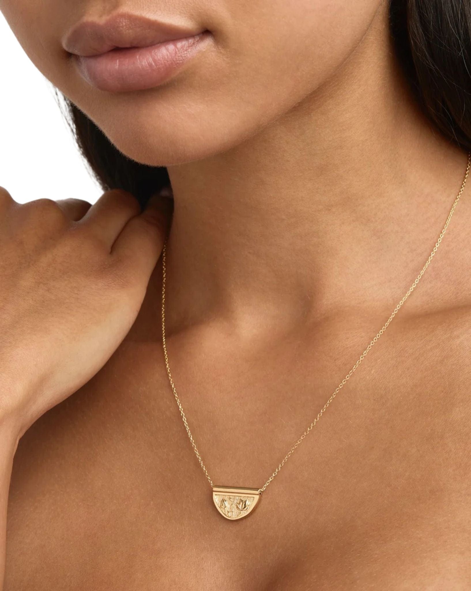 By Charlotte Gold Blooming Together Lotus Necklace