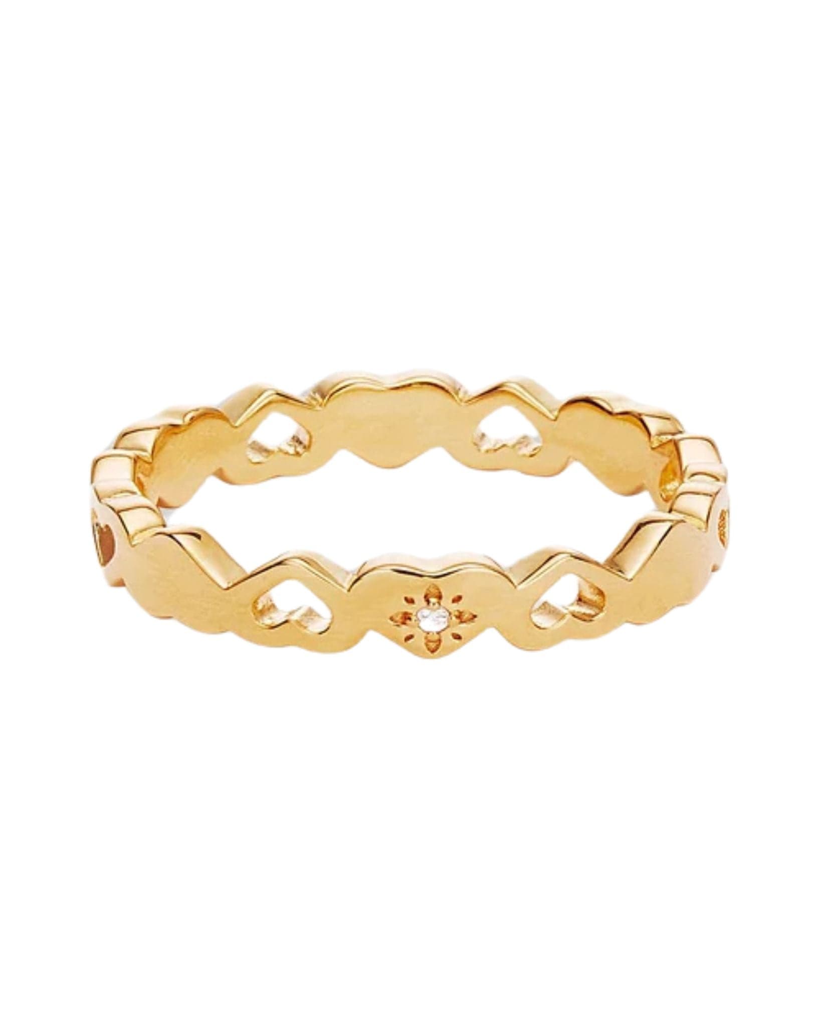 By Charlotte Gold Connected Hearts Ring