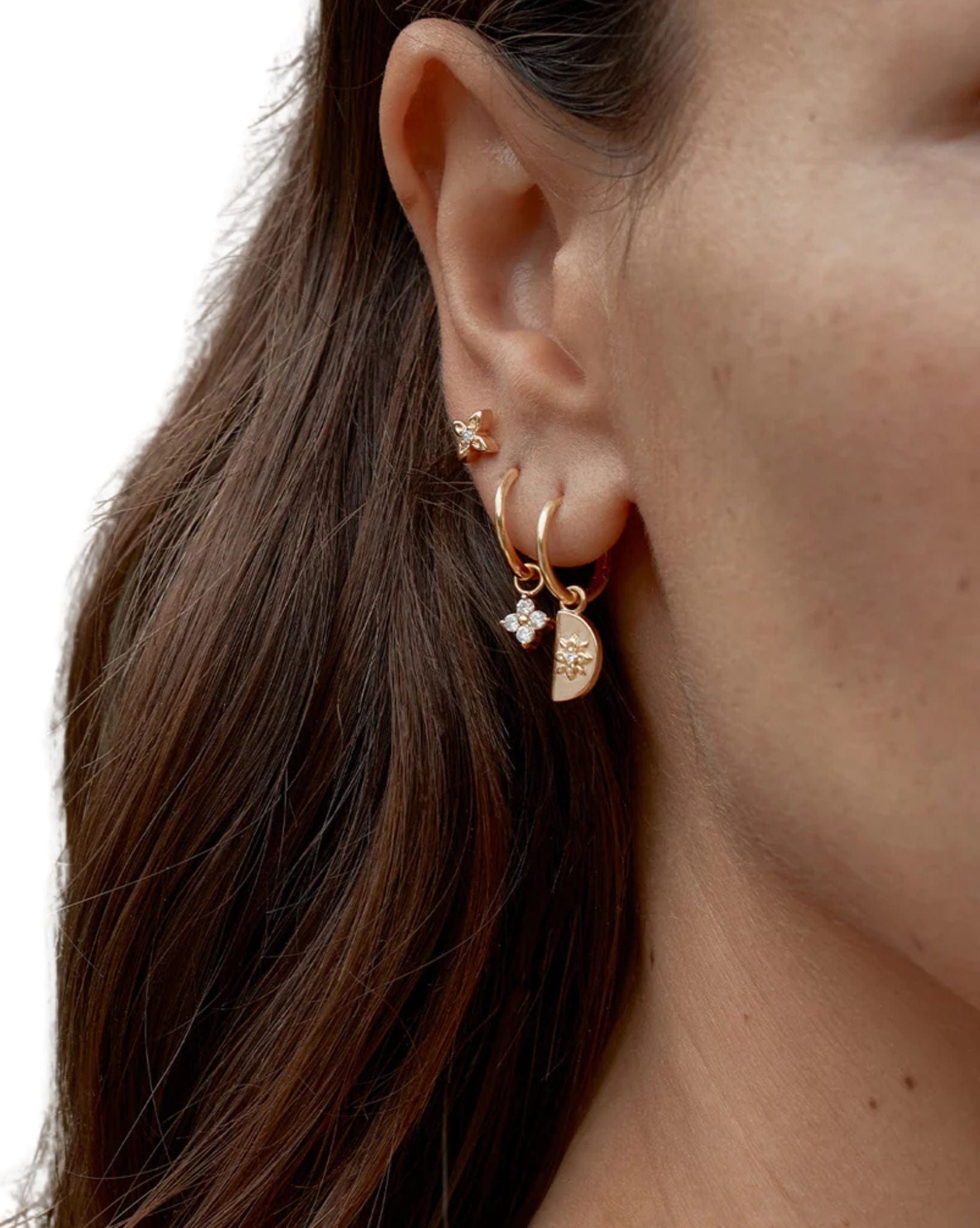 By Charlotte Gold Crystal Bloom Hoops