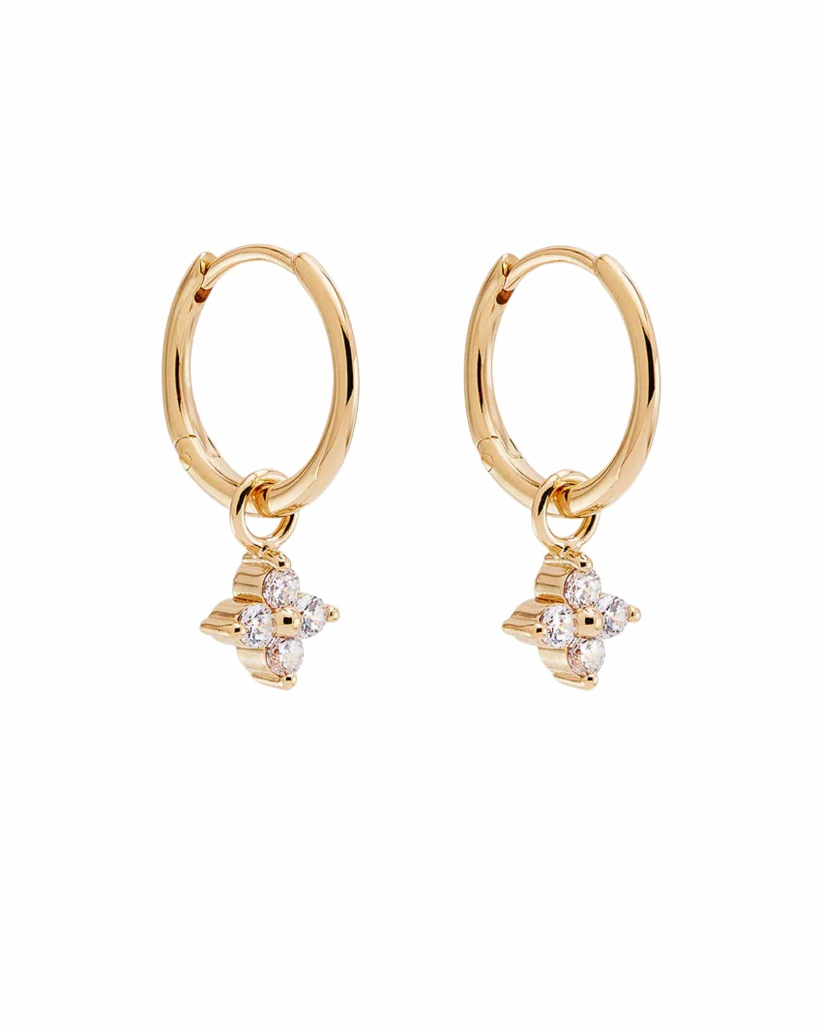 By Charlotte Gold Crystal Bloom Hoops