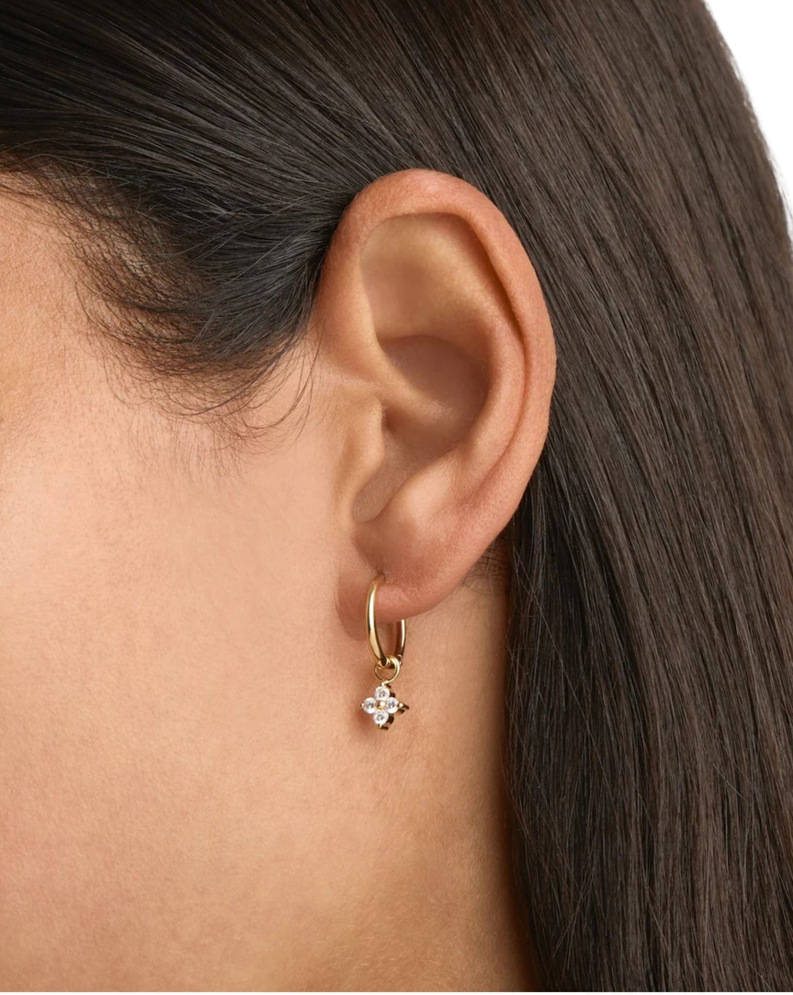 By Charlotte Gold Crystal Bloom Hoops