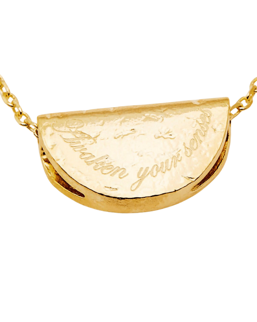 By Charlotte Gold Lotus Birthstone Necklace Febuary