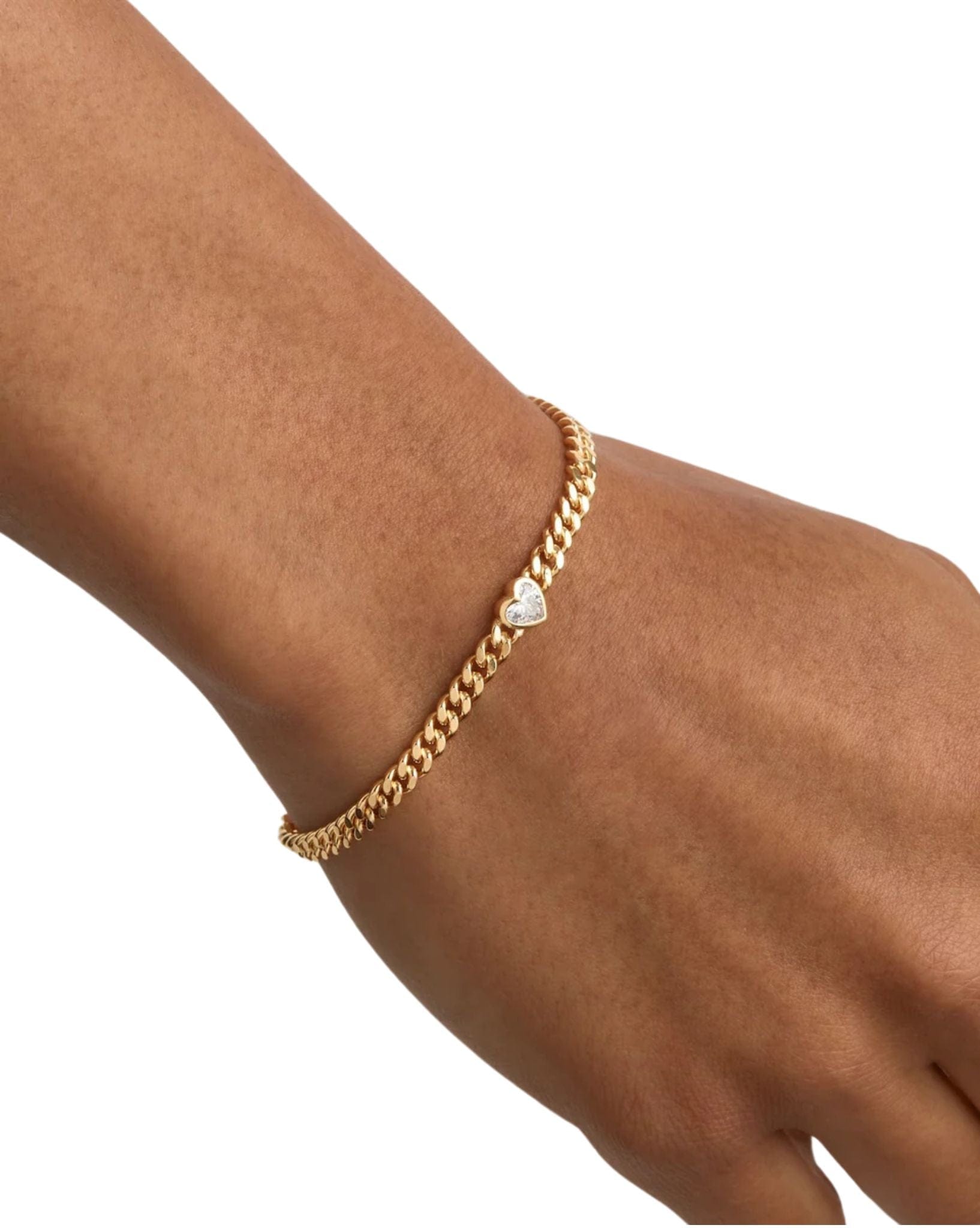 By Charlotte Gold Radiant Heart Engravable Curb Bracelet