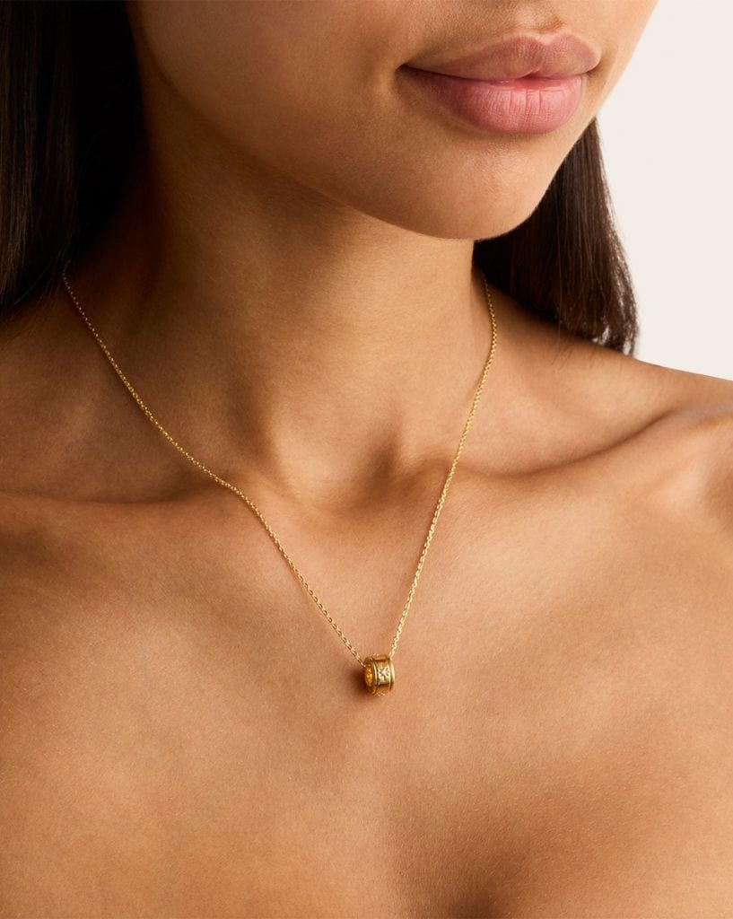 By Charlotte Gold Vermeil I Am Loved Spinning Meditation Necklace