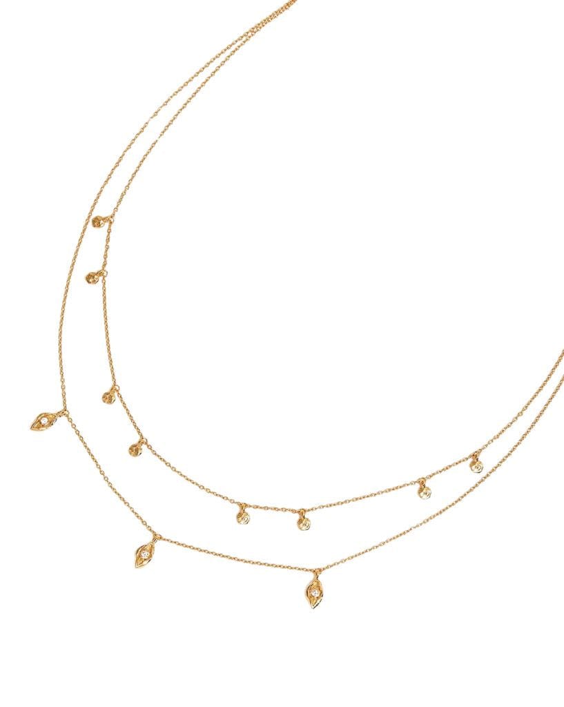 By Charlotte I am Protected Layered Choker - Gold