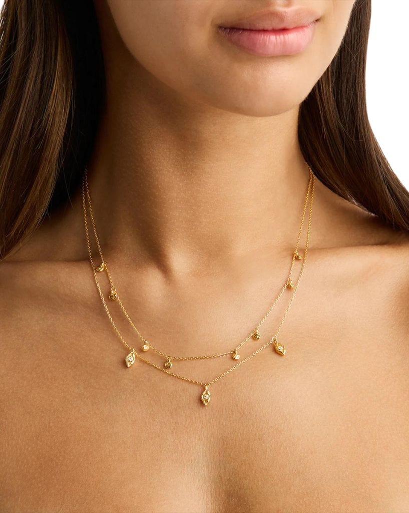 By Charlotte I am Protected Layered Choker - Gold