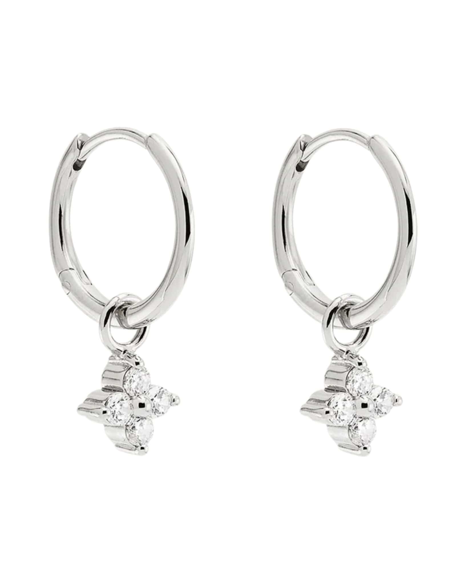 By Charlotte Silver Crystal Bloom Hoops
